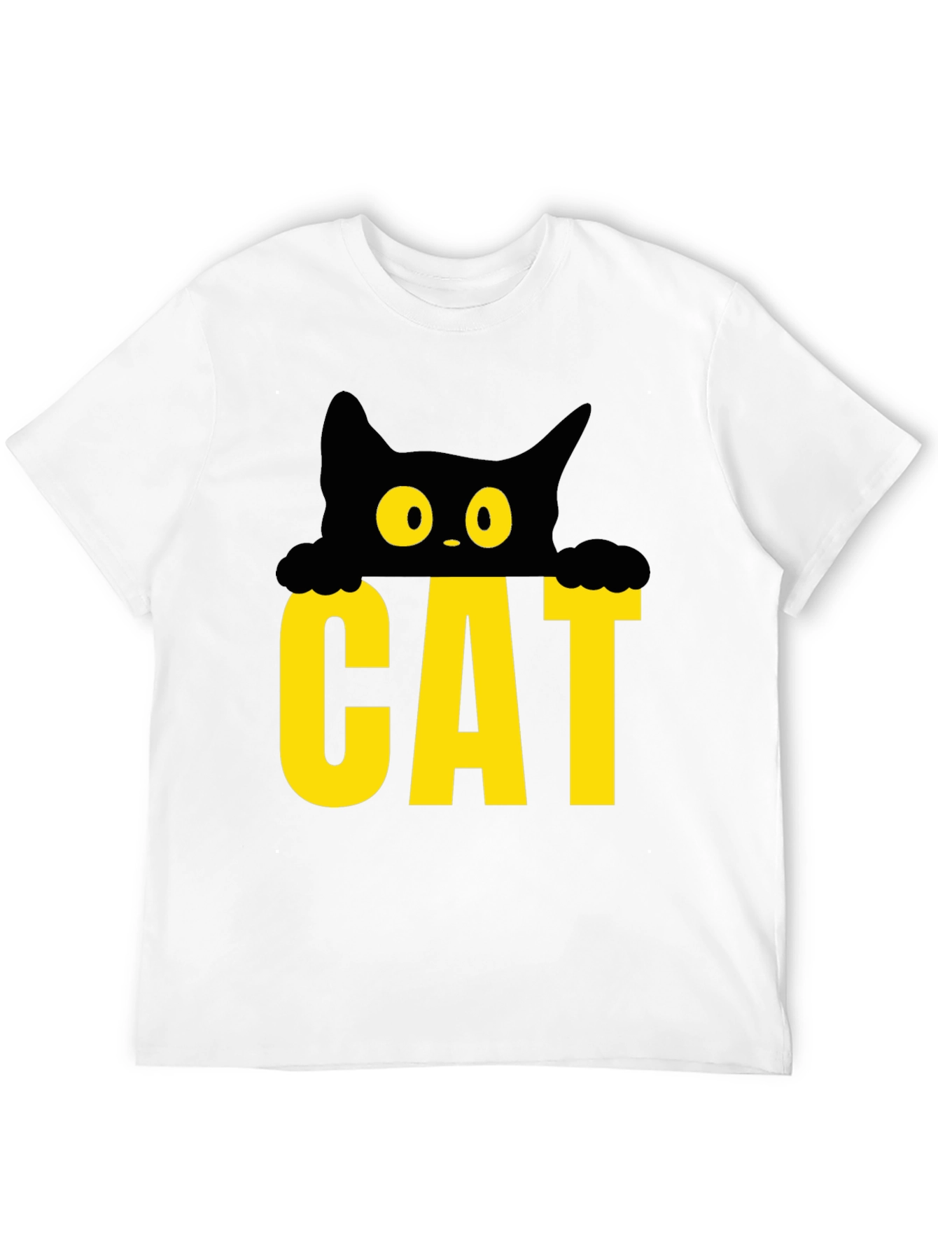 Cat Peek-a-Boo Graphic Tee - Black