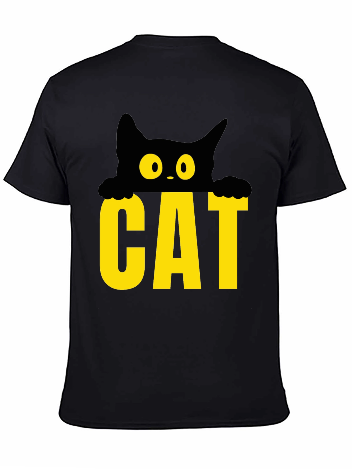 Cat Peek-a-Boo Graphic Tee - Black