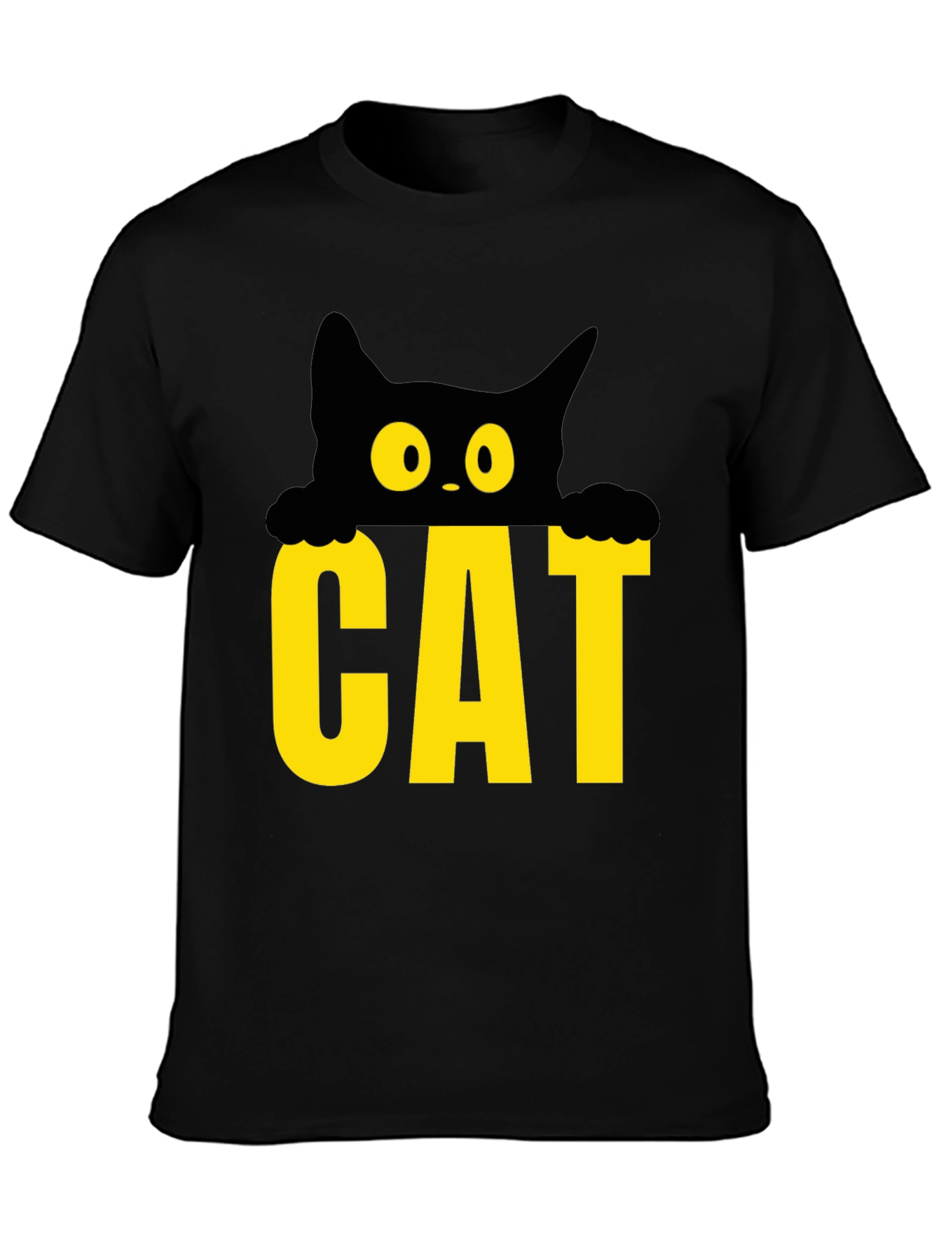 Cat Peek-a-Boo Graphic Tee - Black