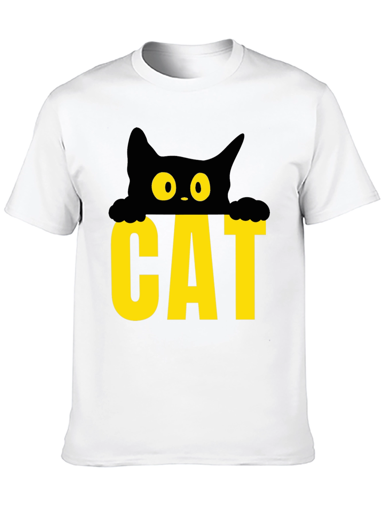 Cat Peek-a-Boo Graphic Tee - Black