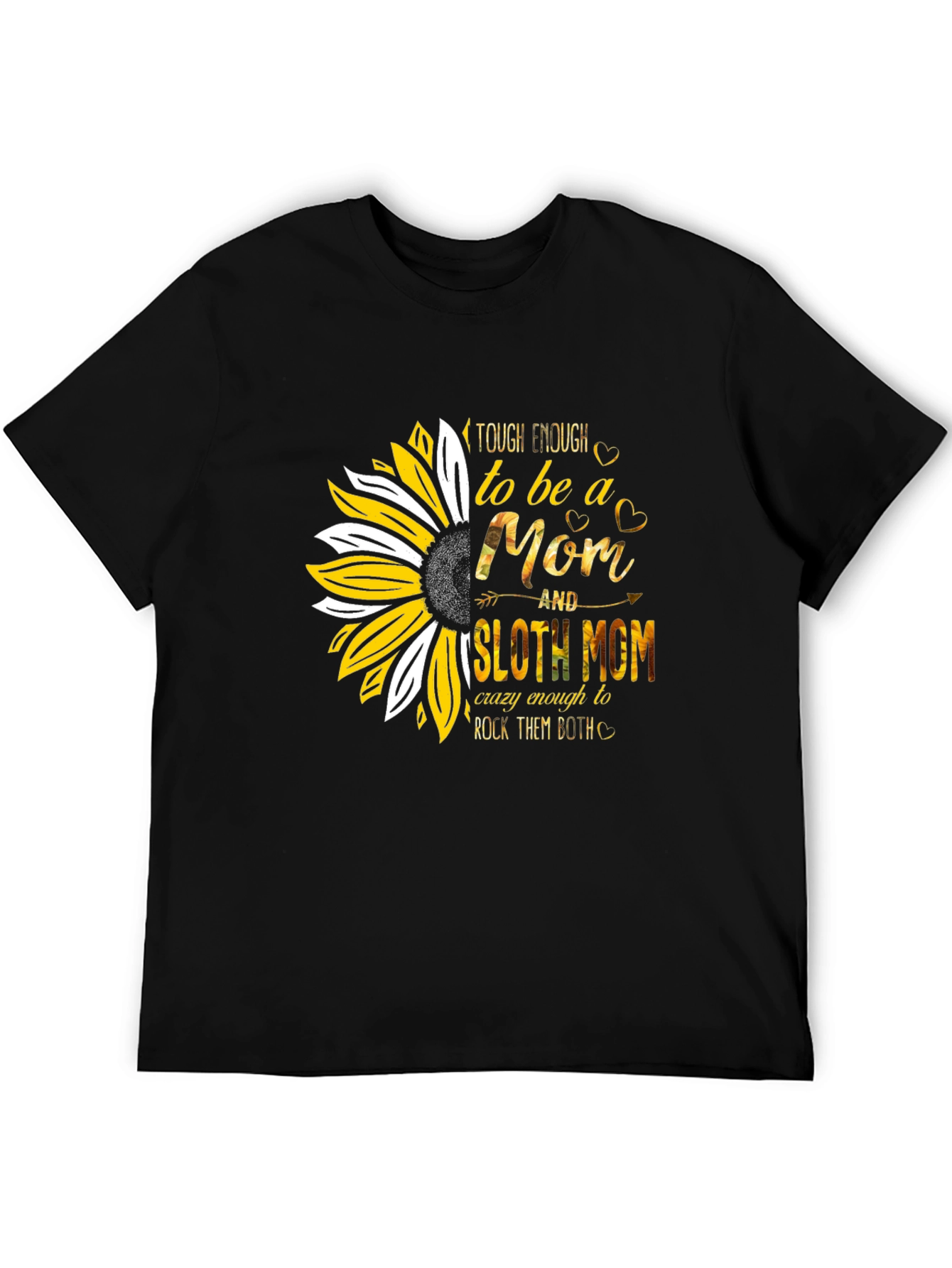 Tough Enough Sloth Mom Sunflower Graphic Tee