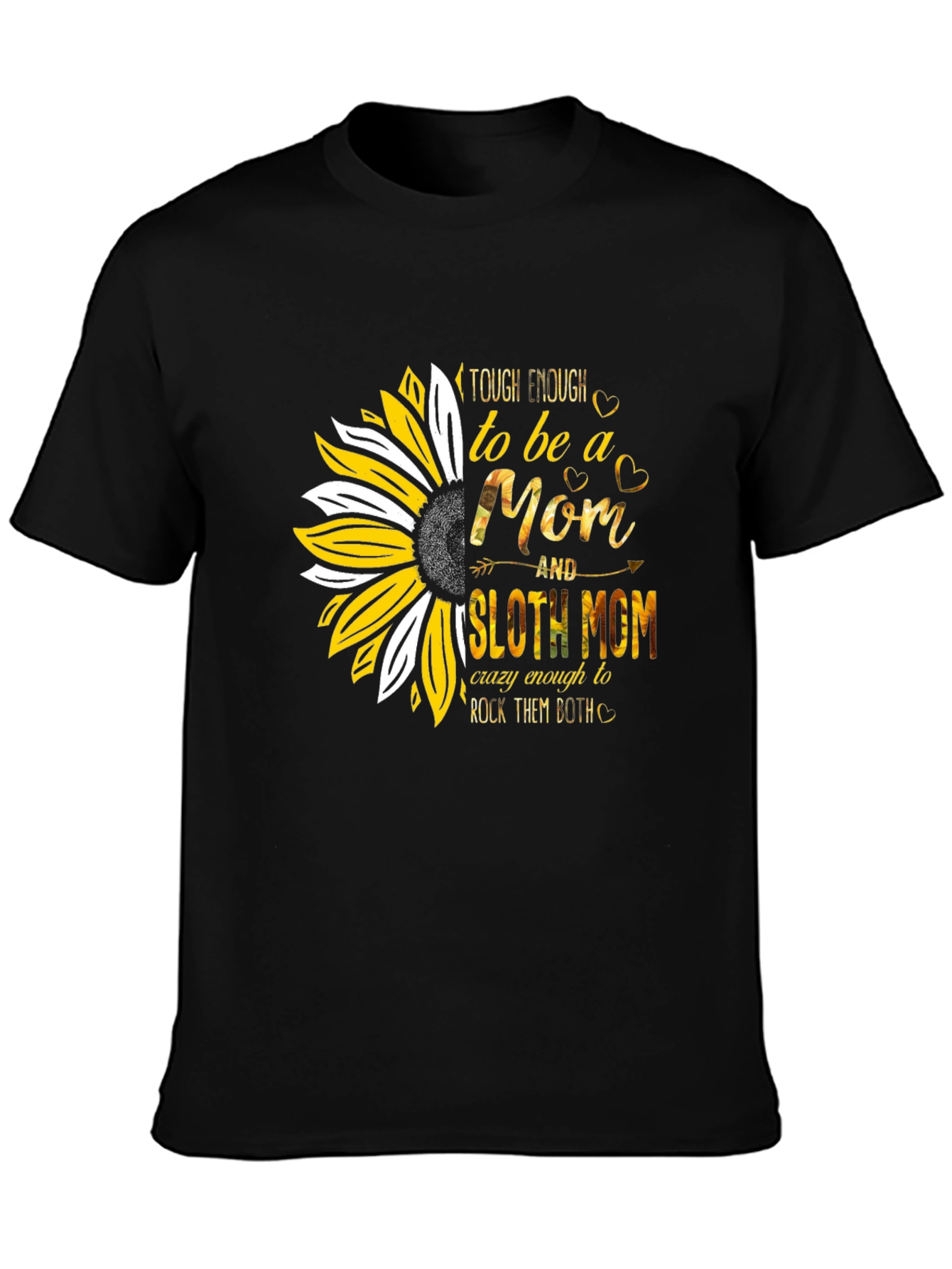 Tough Enough Sloth Mom Sunflower Graphic Tee