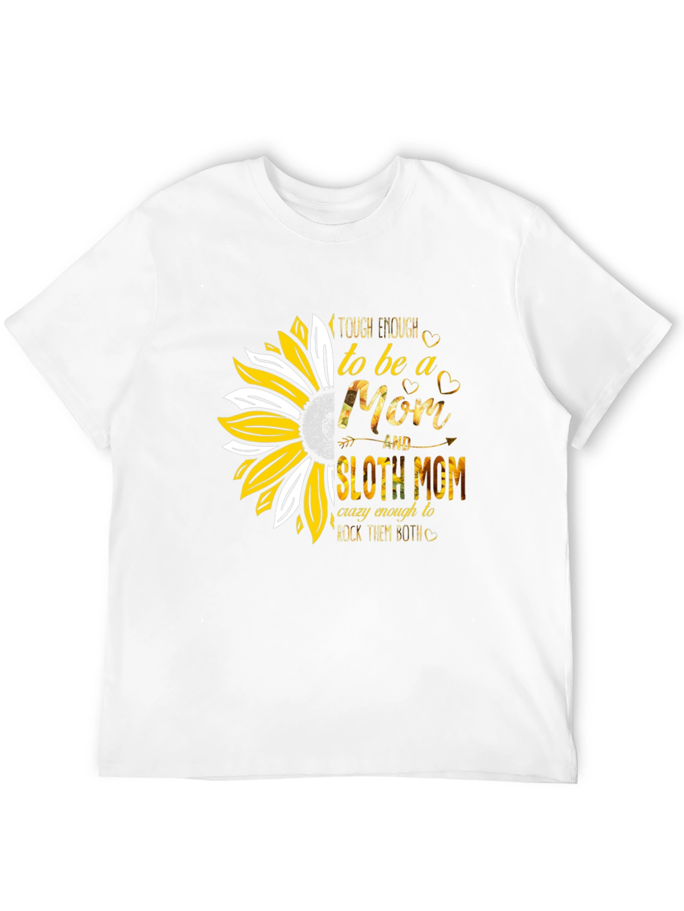Tough Enough Sloth Mom Sunflower Graphic Tee