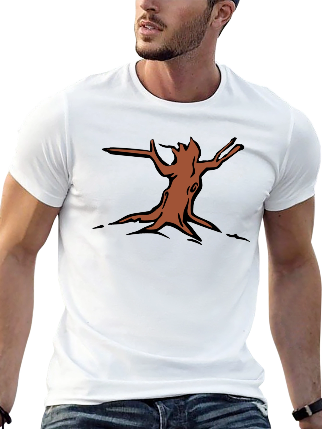 Nature Graphic Tee - Tree Stump Design