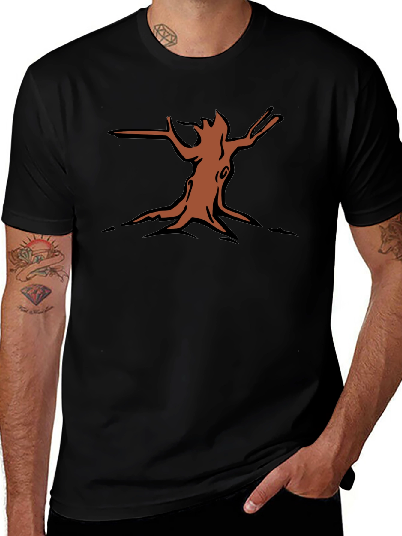 Nature Graphic Tee - Tree Stump Design