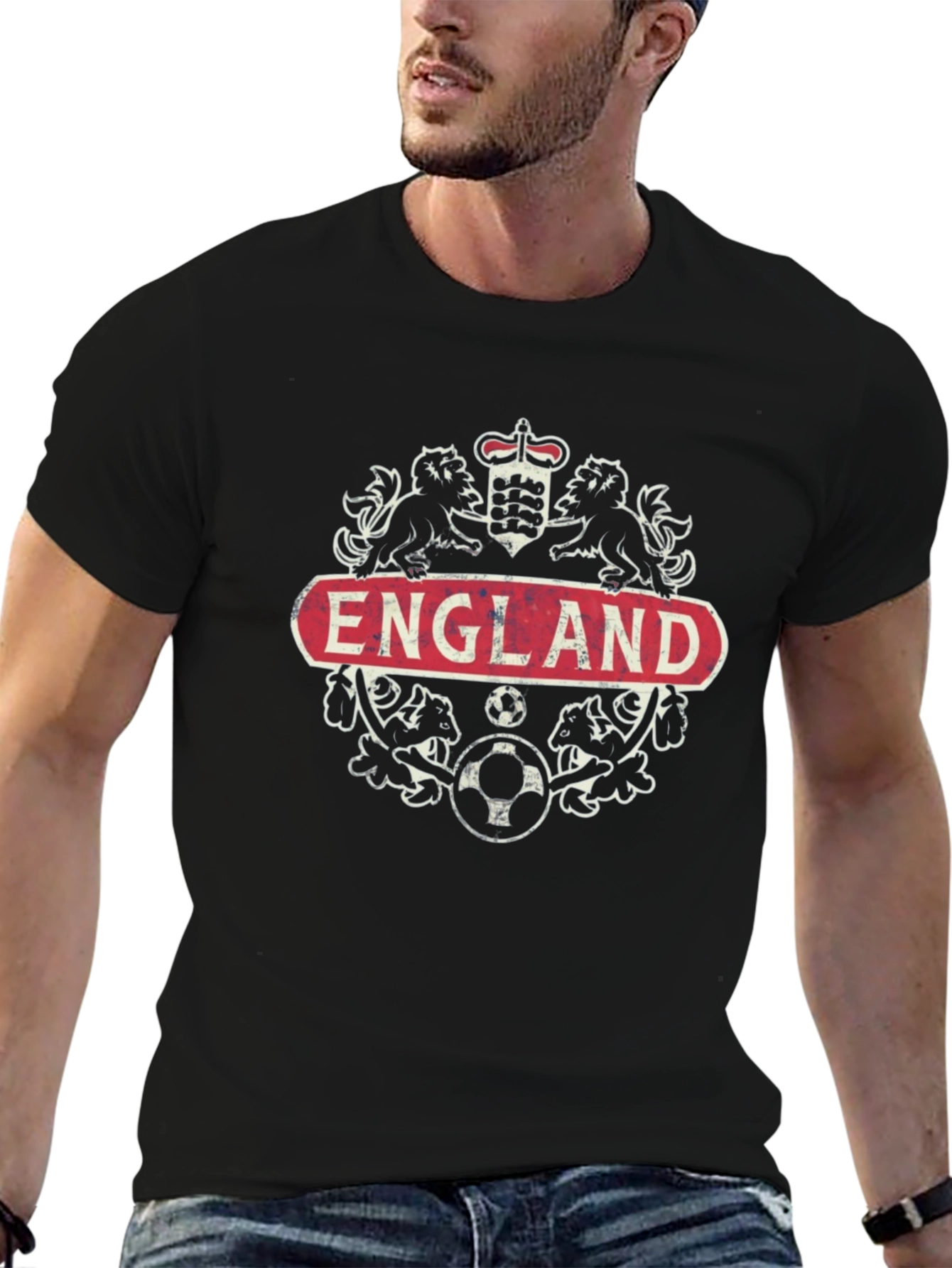 England Crest Soccer T-Shirt - Black