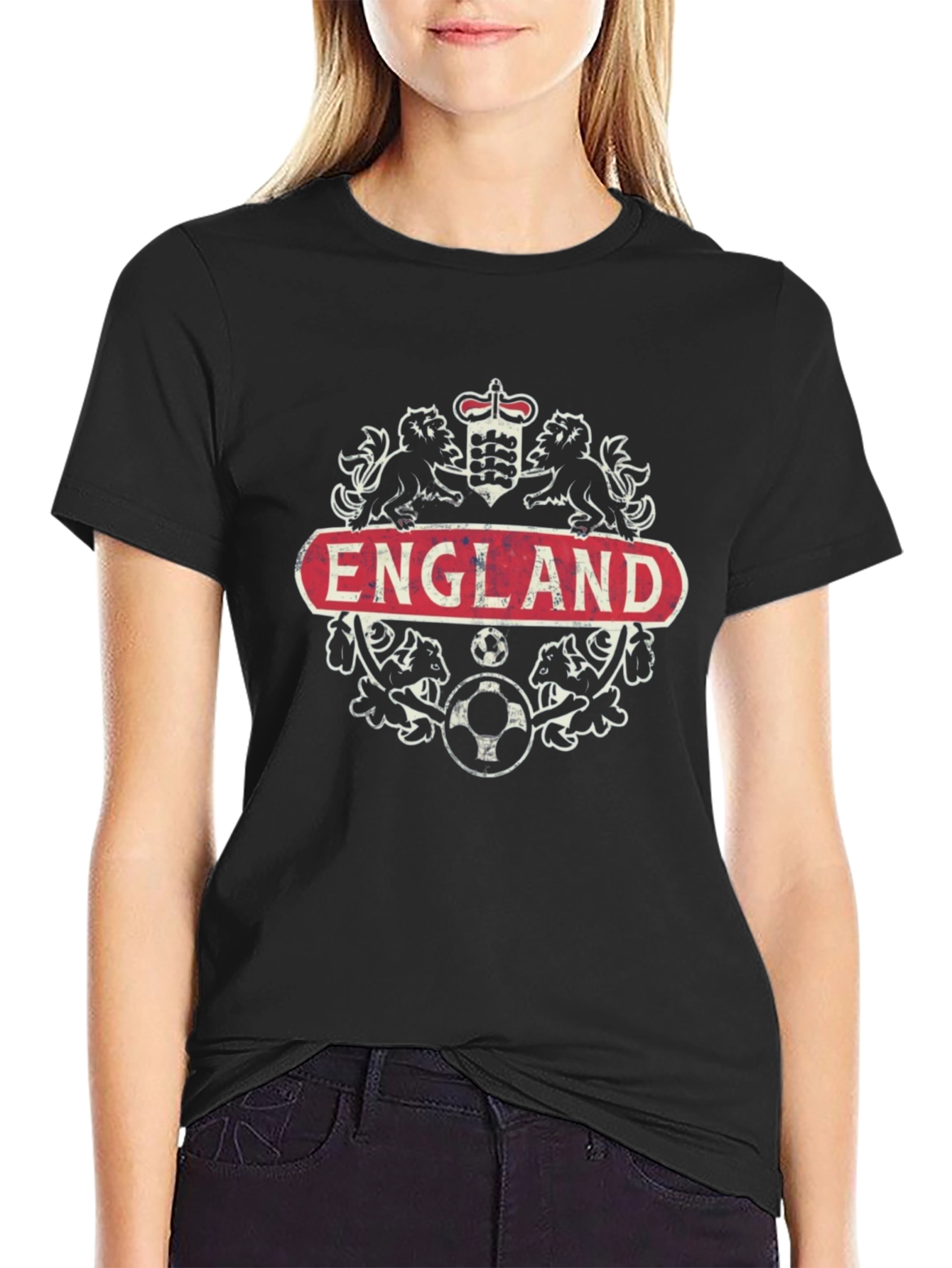 England Crest Soccer T-Shirt - Black
