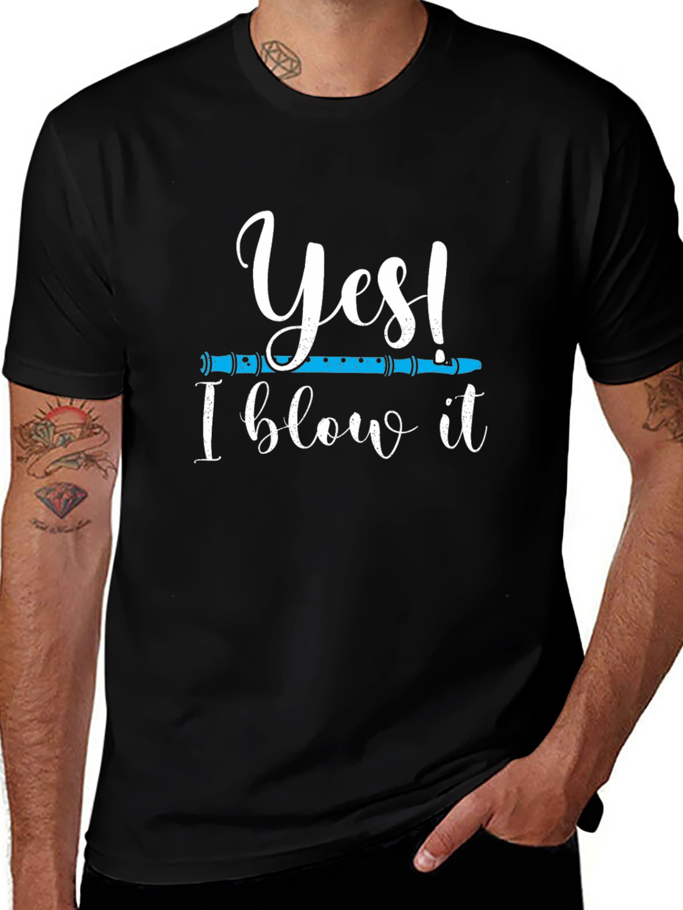 Funny Musician T-Shirt: Yes! I Blow It Flute Tee