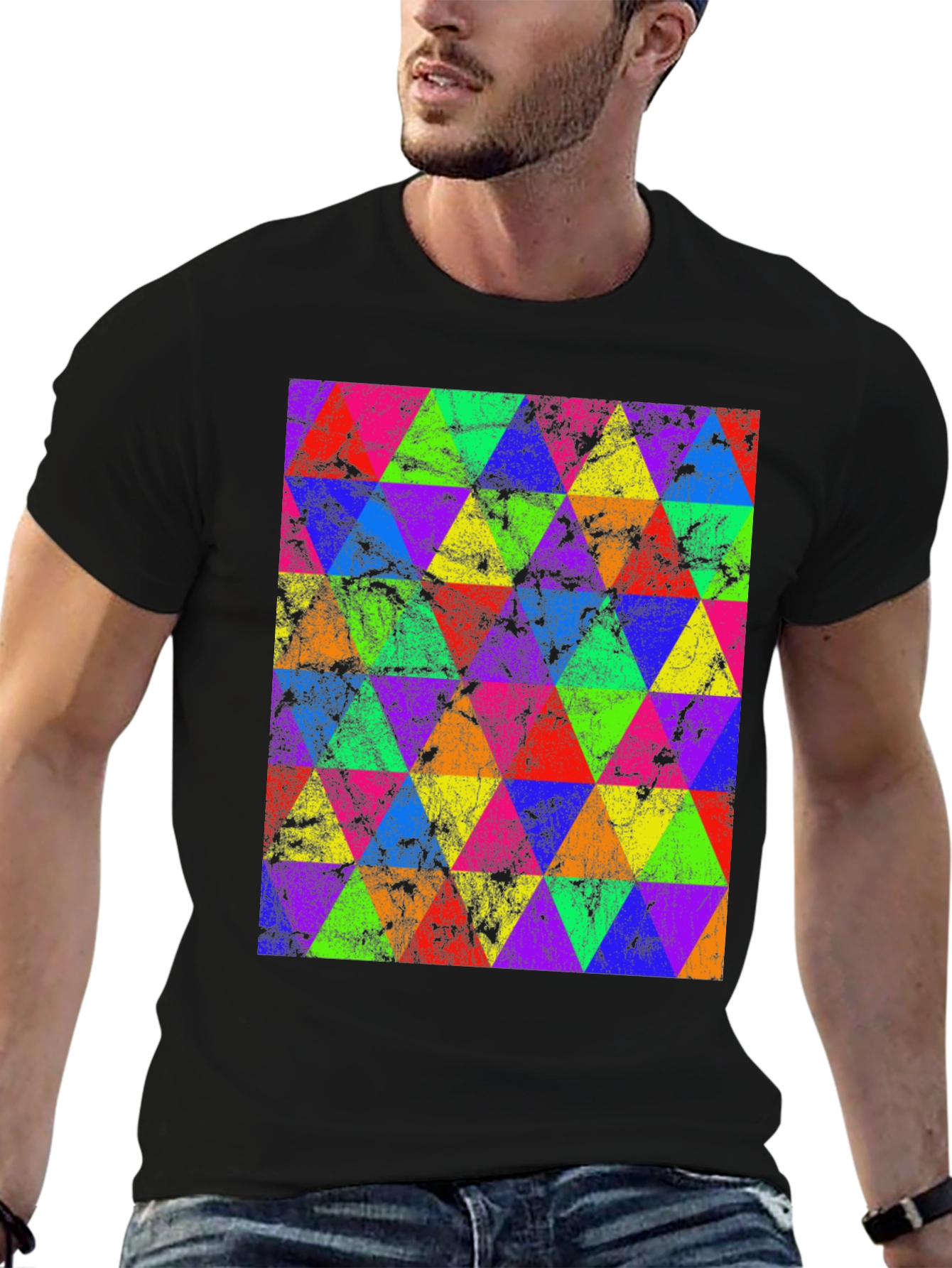 Retro Geometric Triangle T-Shirt