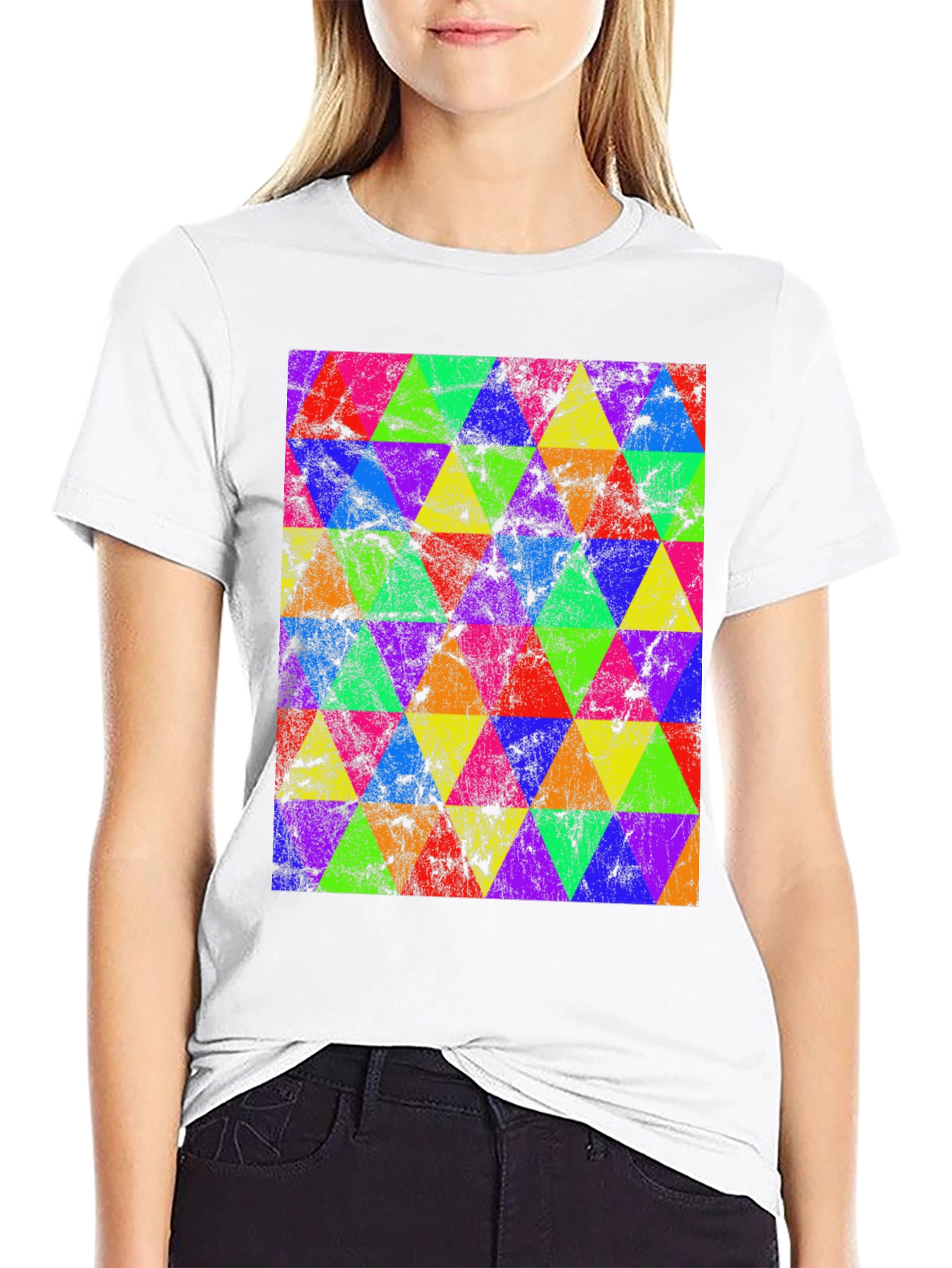 Retro Geometric Triangle T-Shirt