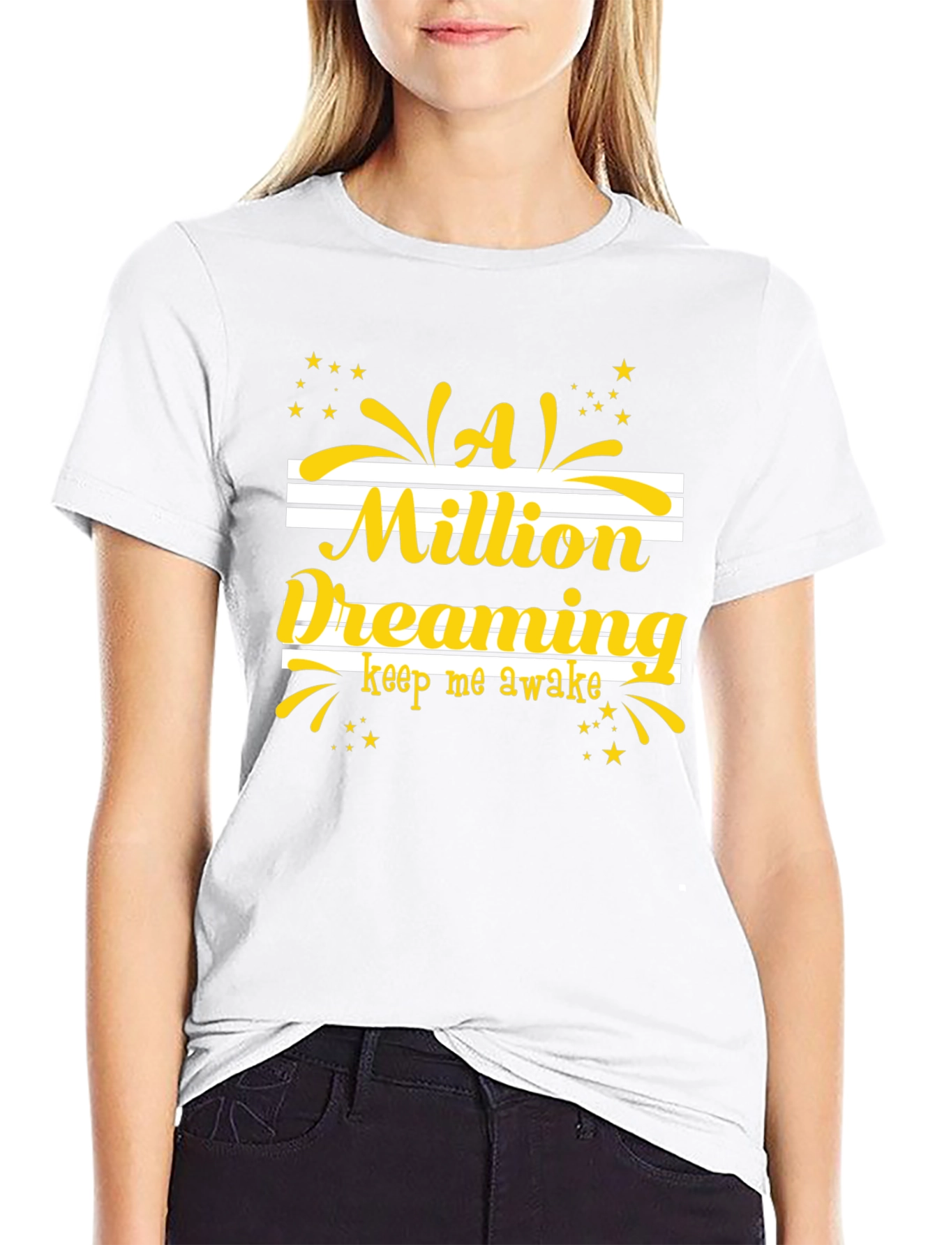 Dreaming Graphic Tee - Black Cotton T-Shirt