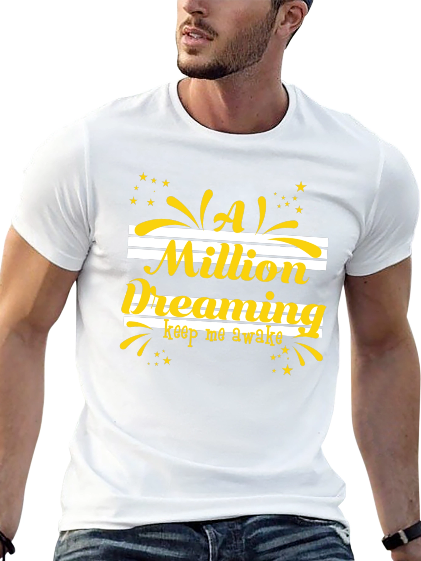 Dreaming Graphic Tee - Black Cotton T-Shirt
