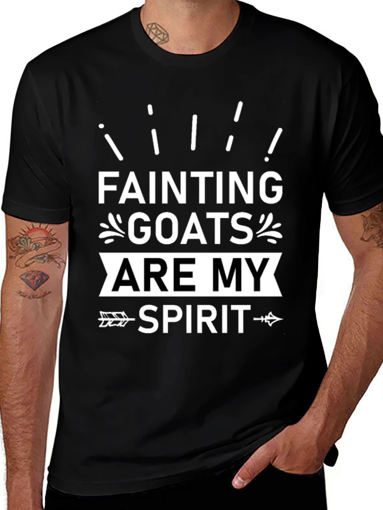 Fainting Goats Are My Spirit Animal Black T-Shirt