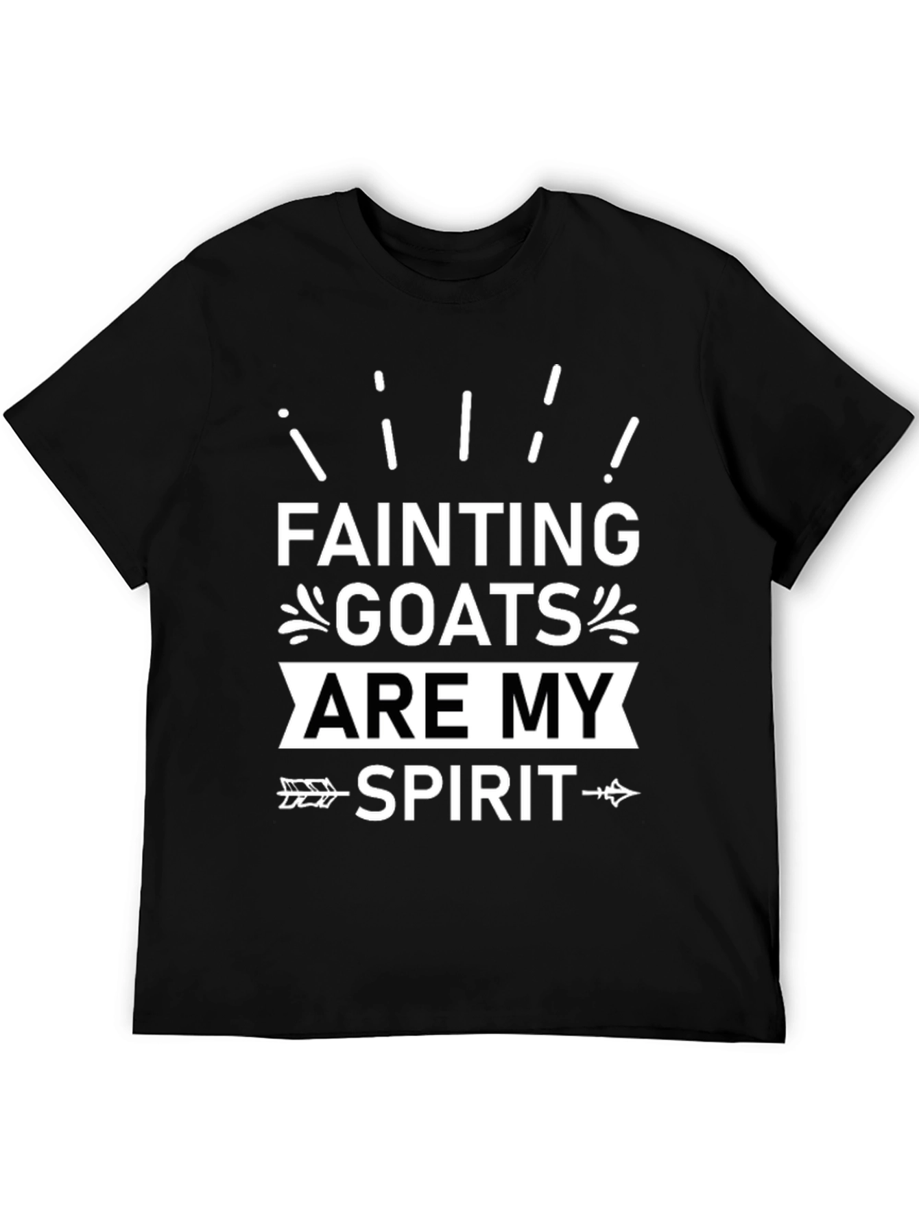 Fainting Goats Are My Spirit Animal Black T-Shirt