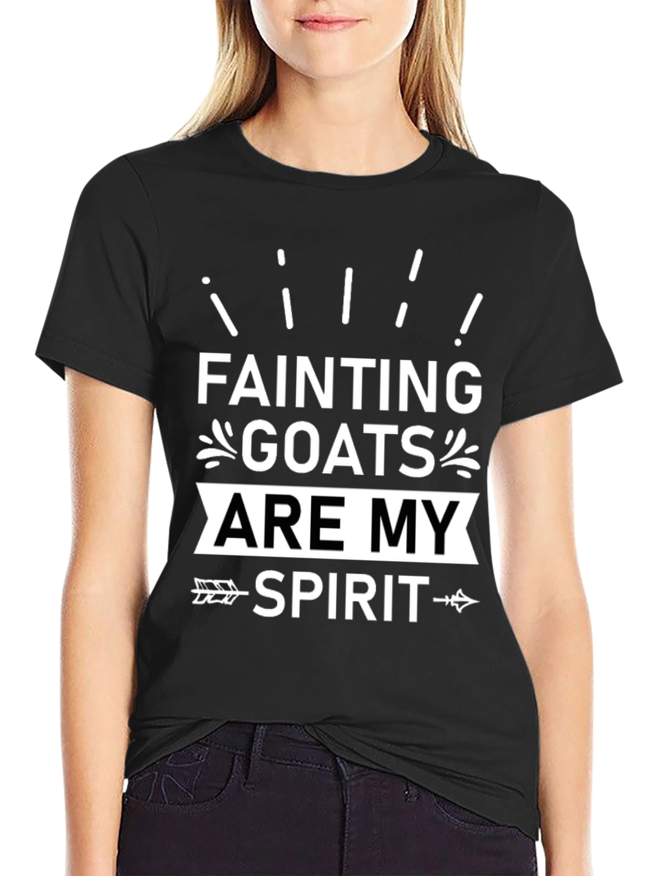 Fainting Goats Are My Spirit Animal Black T-Shirt