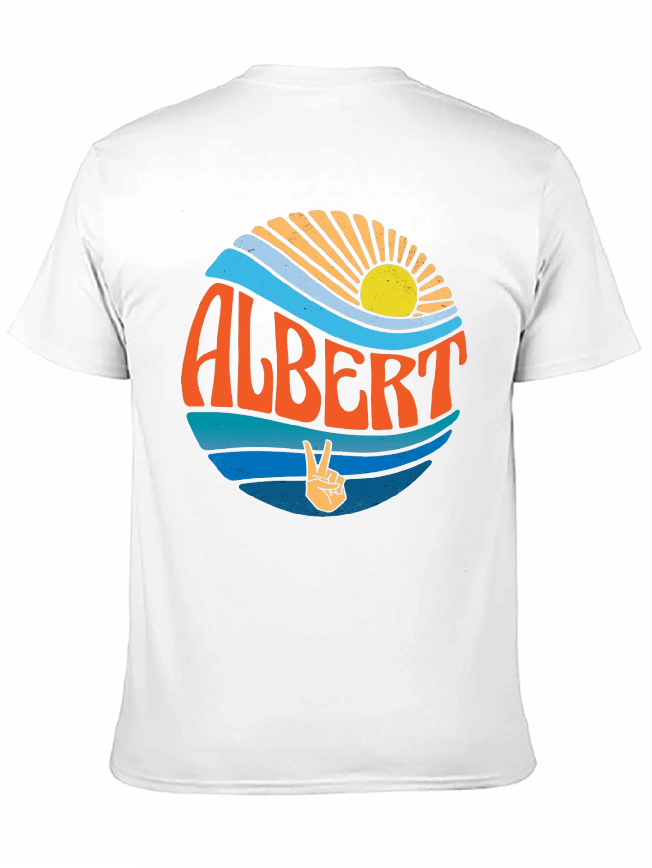 Retro Albert Peace Sign Graphic T-Shirt
