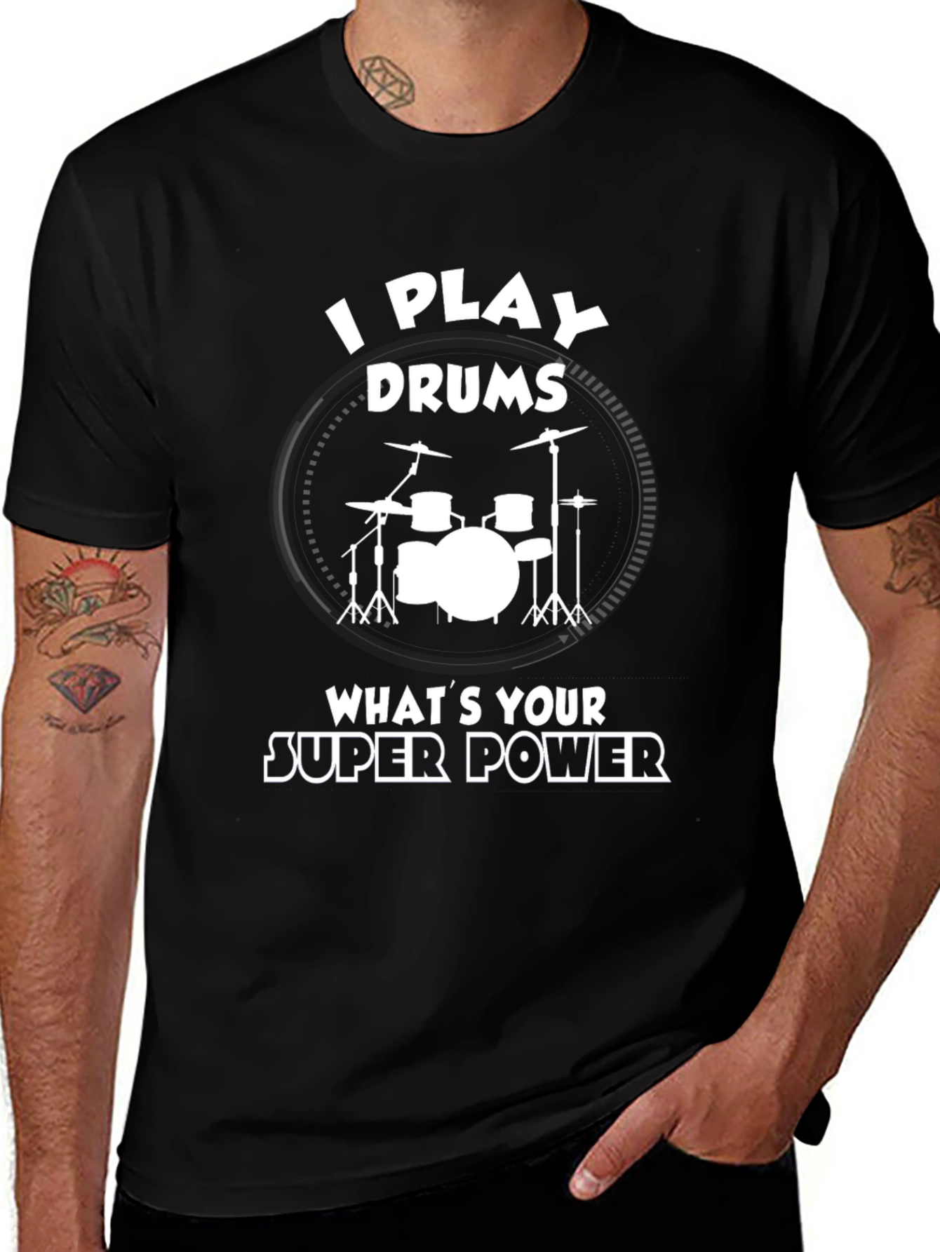 I Play Drums Super Power T-Shirt