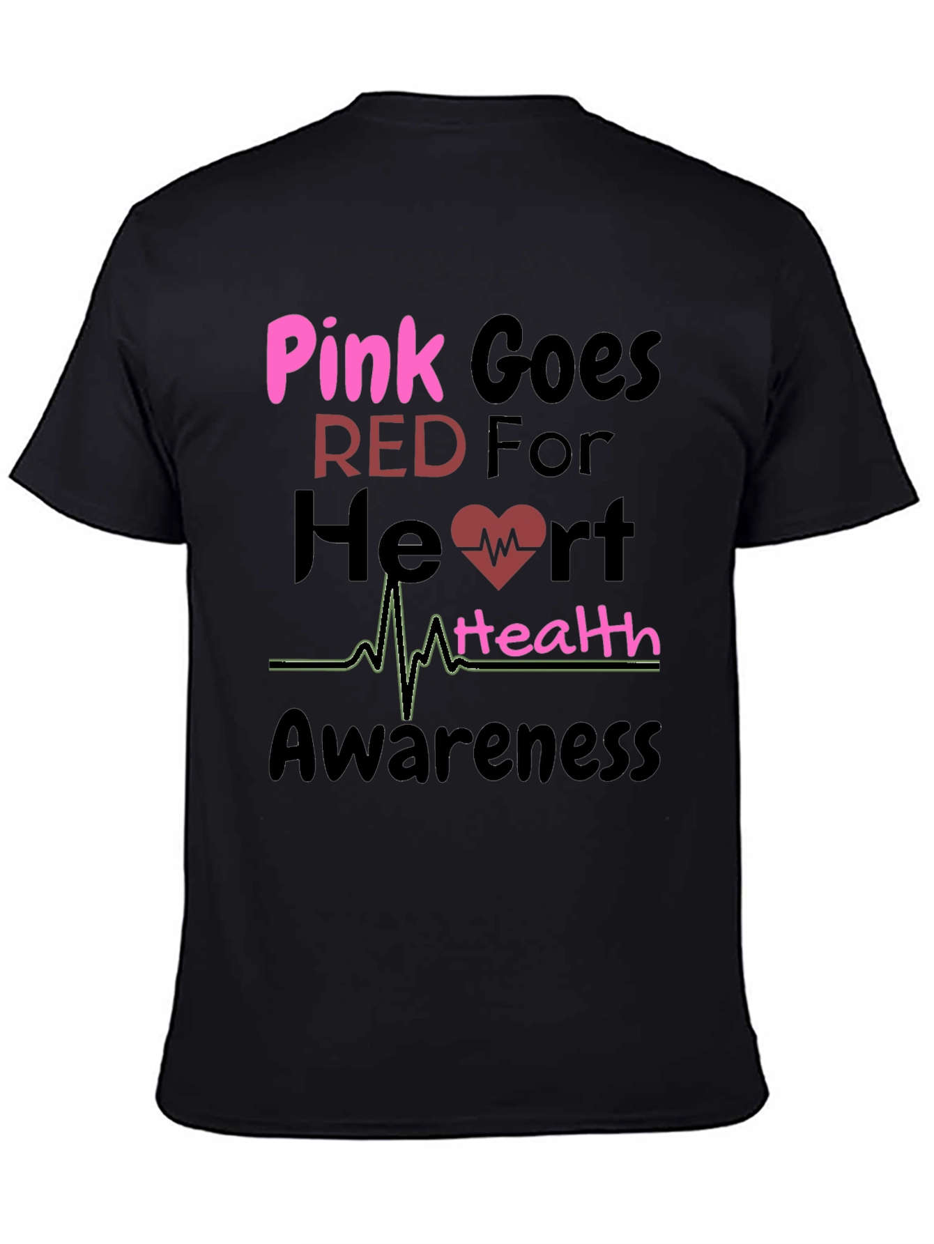 Pink Goes Red Heart Health Awareness T-Shirt