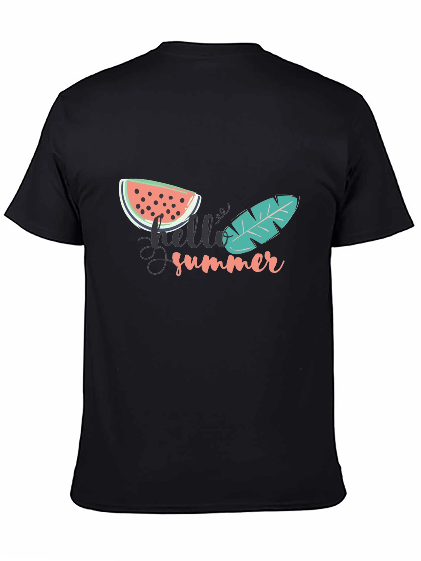 Hello Summer Graphic Tee - Black Cotton T-Shirt