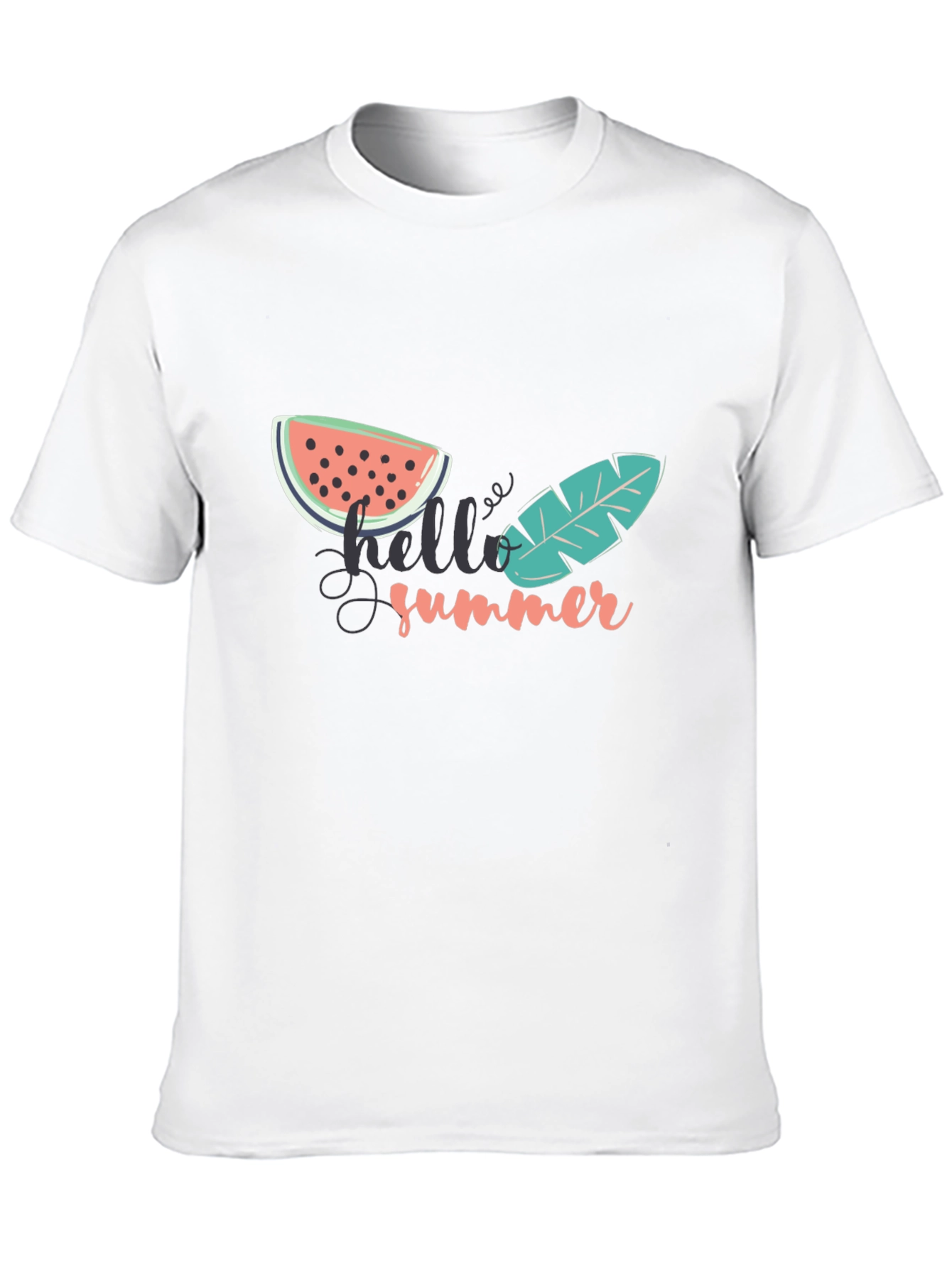 Hello Summer Graphic Tee - Black Cotton T-Shirt
