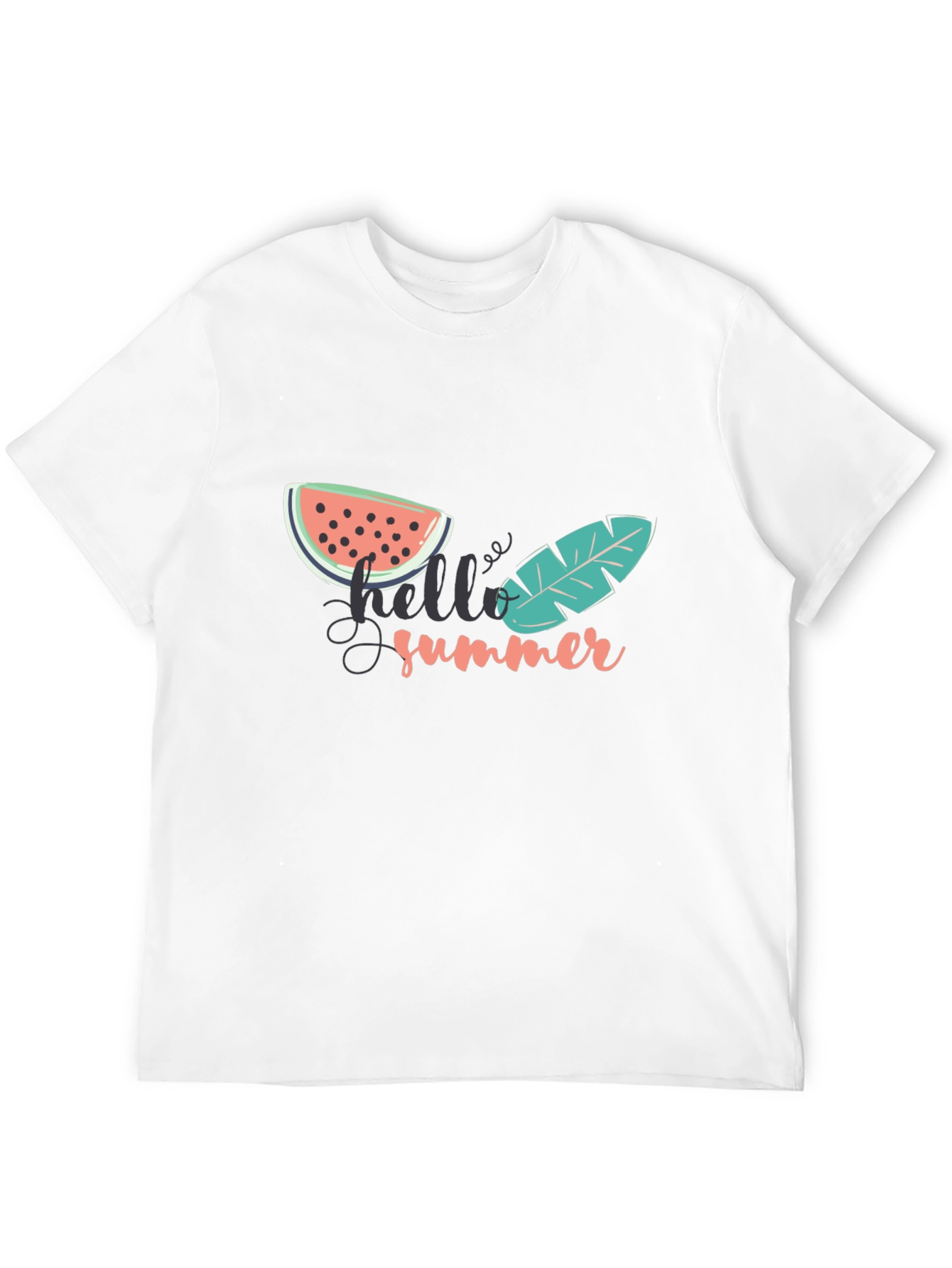 Hello Summer Graphic Tee - Black Cotton T-Shirt