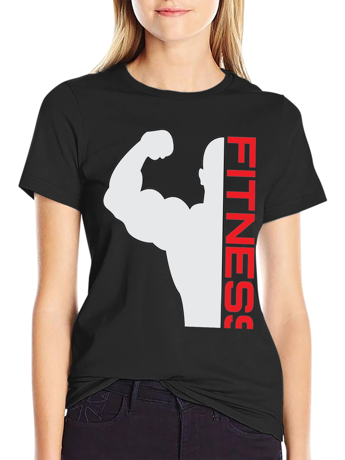 Fitness Graphic Tee - Black Bodybuilder Shirt