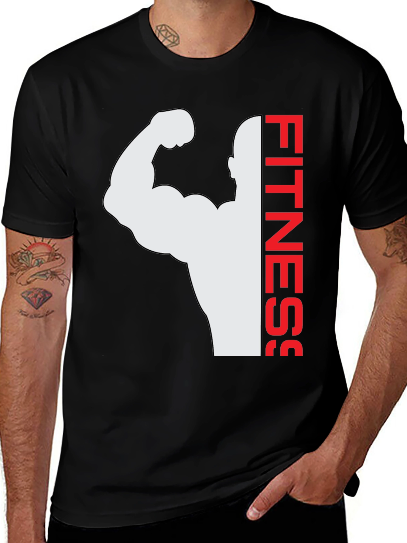 Fitness Graphic Tee - Black Bodybuilder Shirt