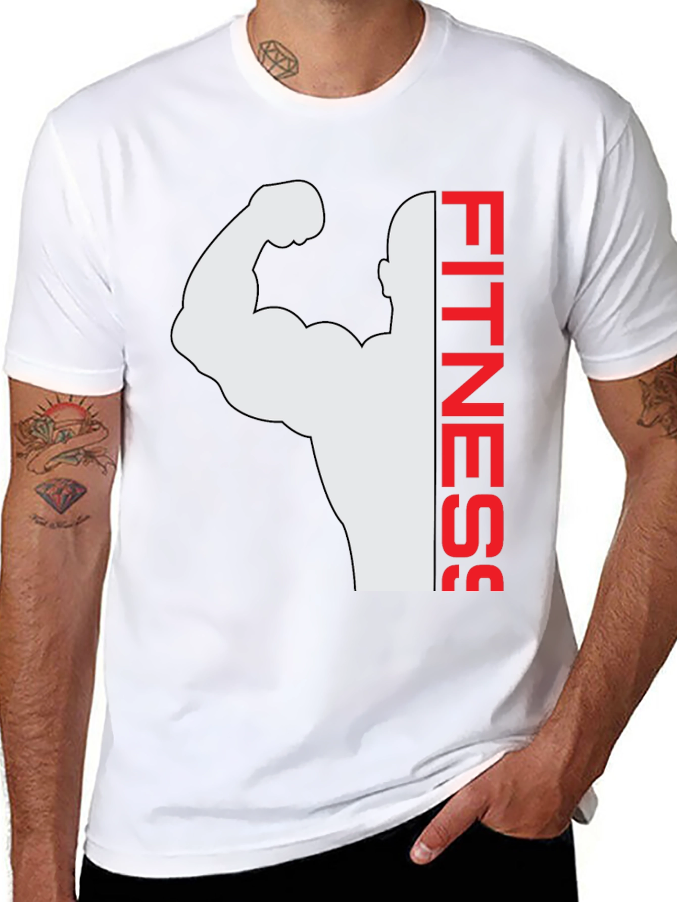 Fitness Graphic Tee - Black Bodybuilder Shirt