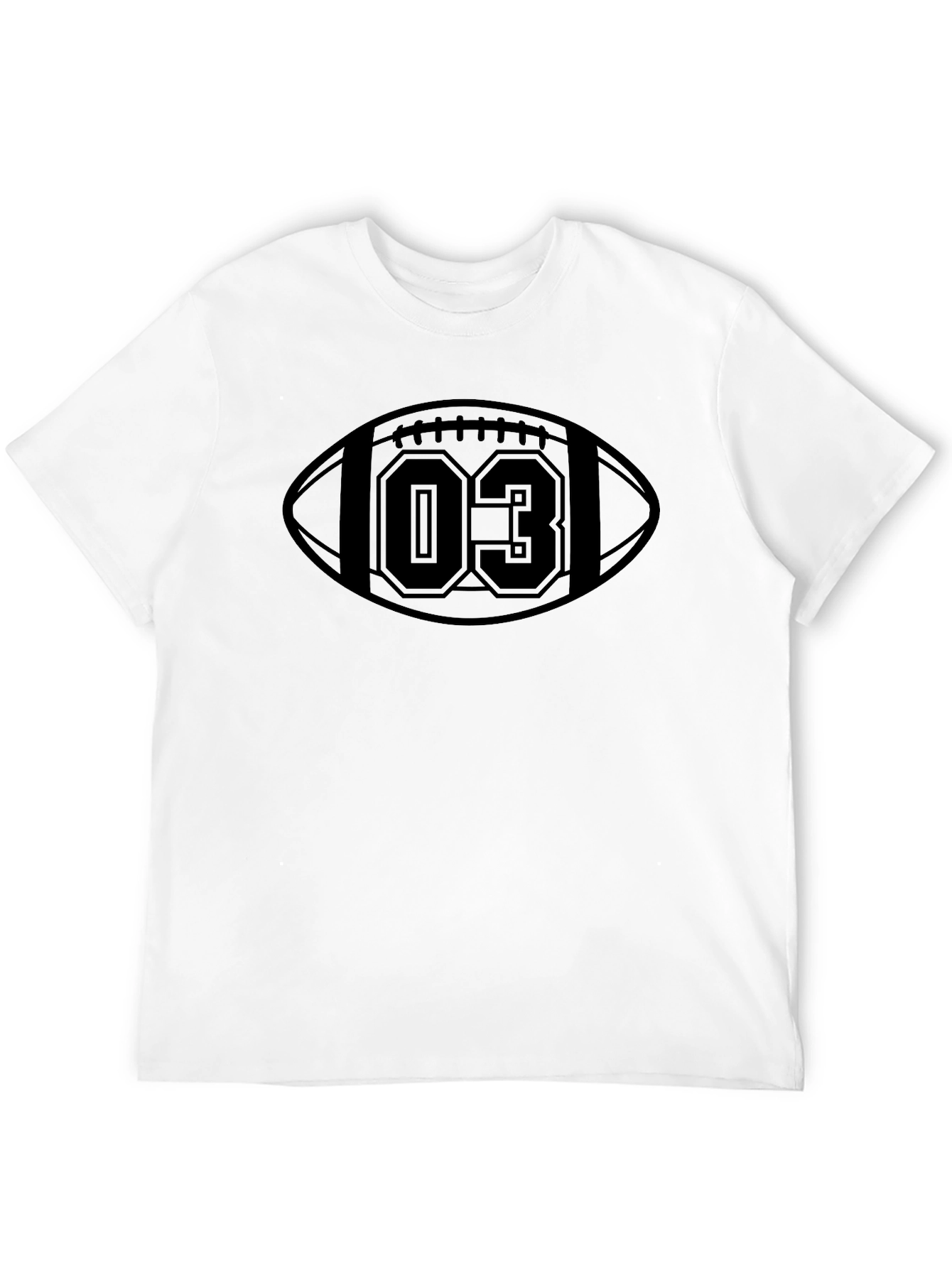 Football Number 03 Graphic Tee - Black