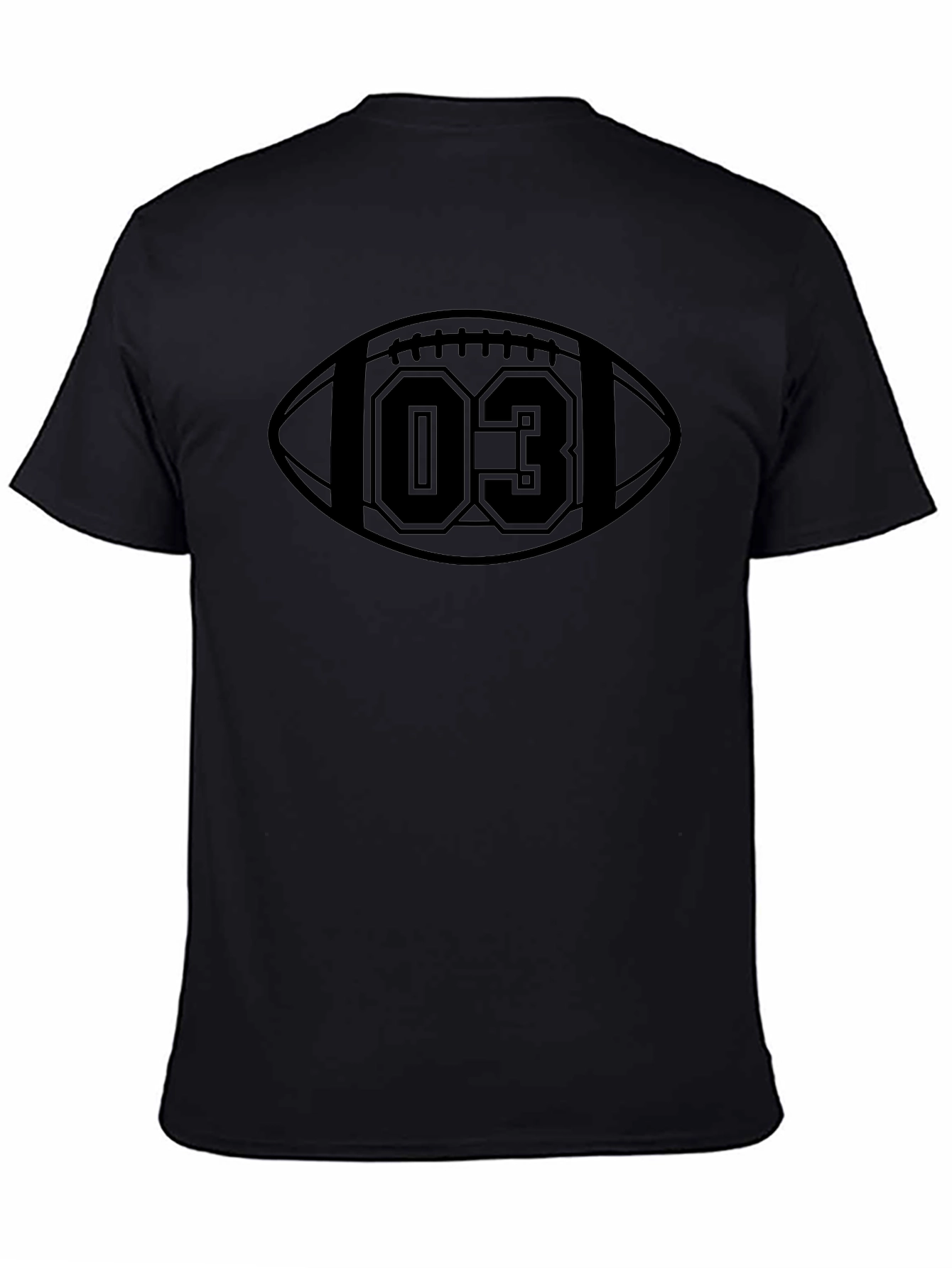 Football Number 03 Graphic Tee - Black