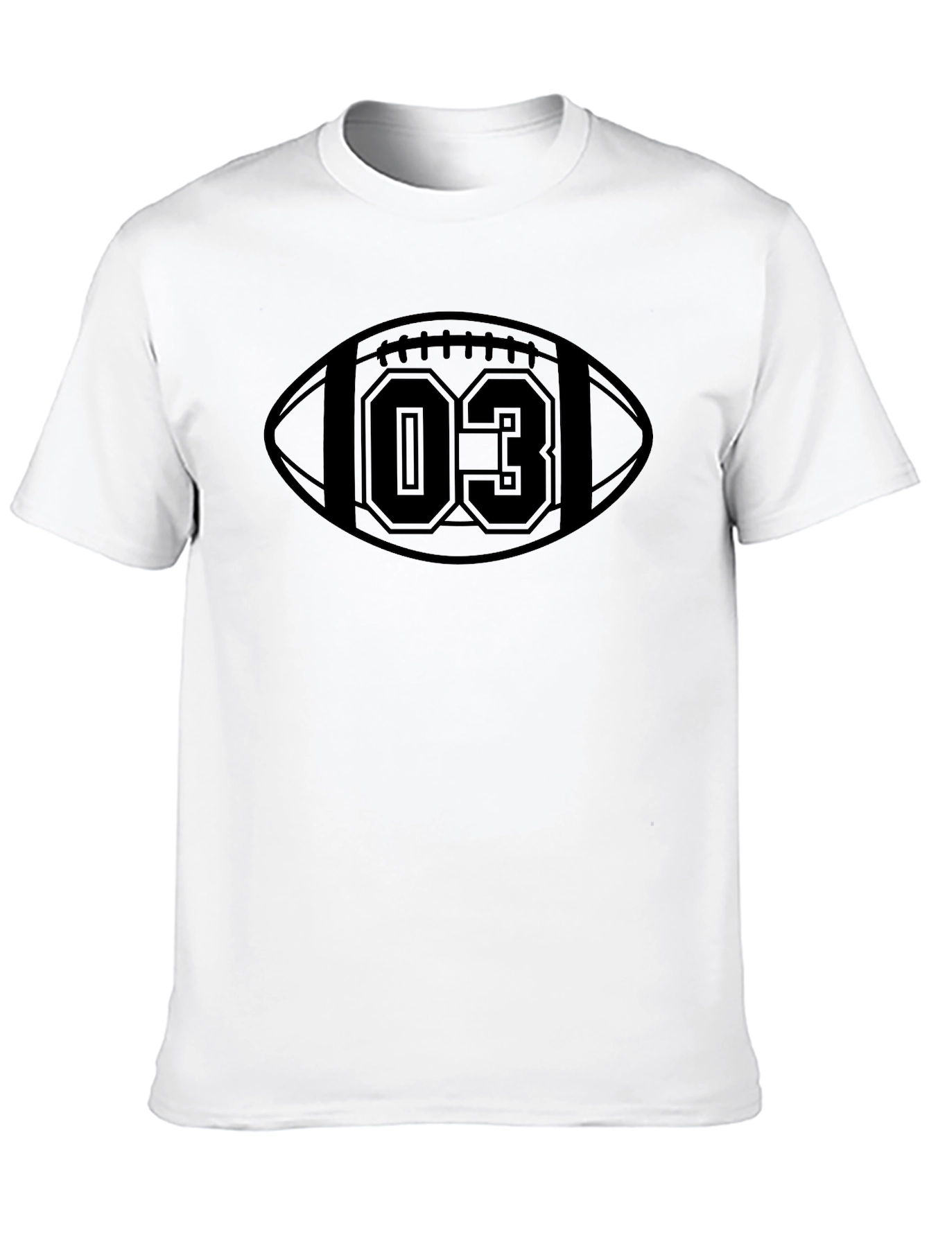 Football Number 03 Graphic Tee - Black