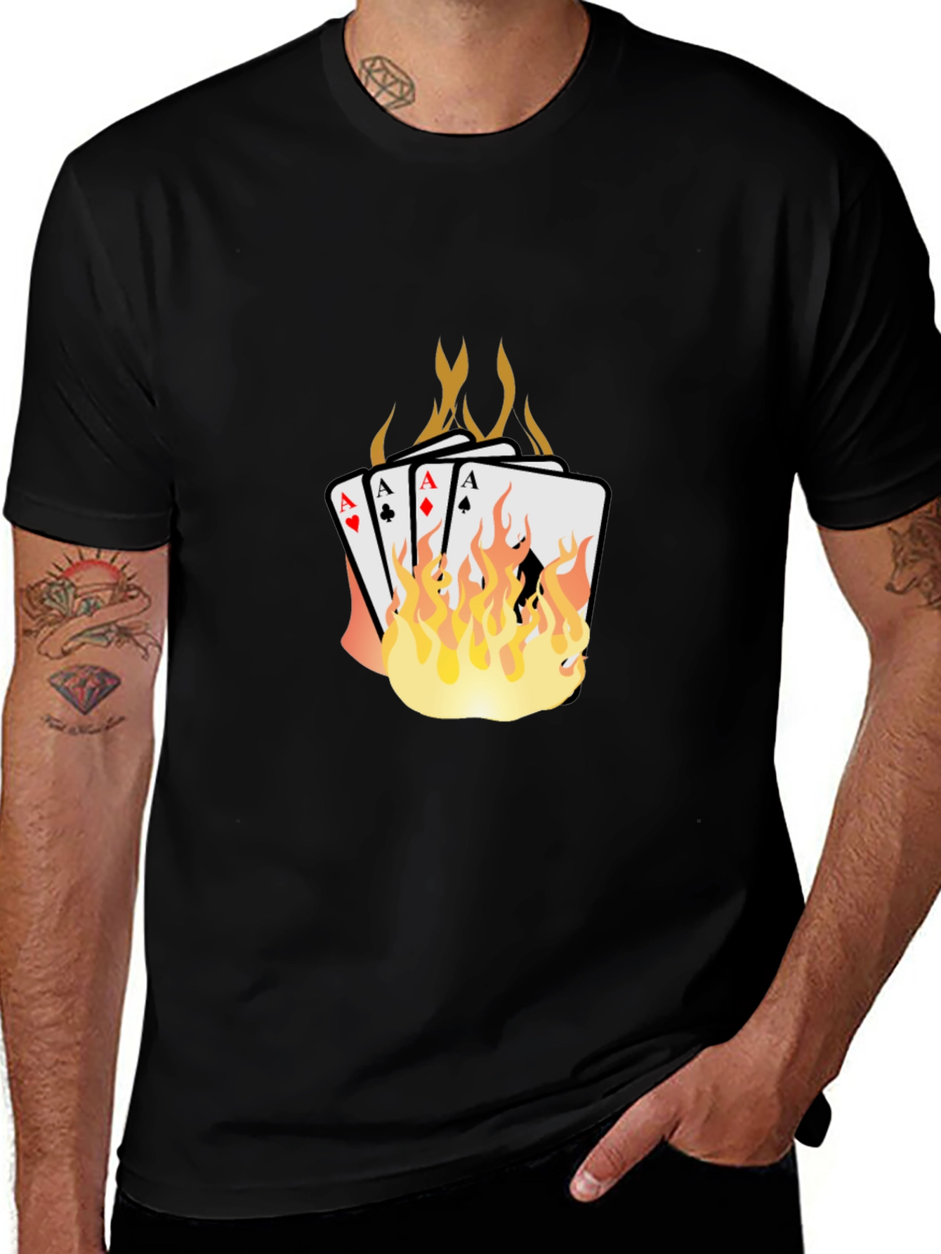 Flaming Aces Graphic T-Shirt