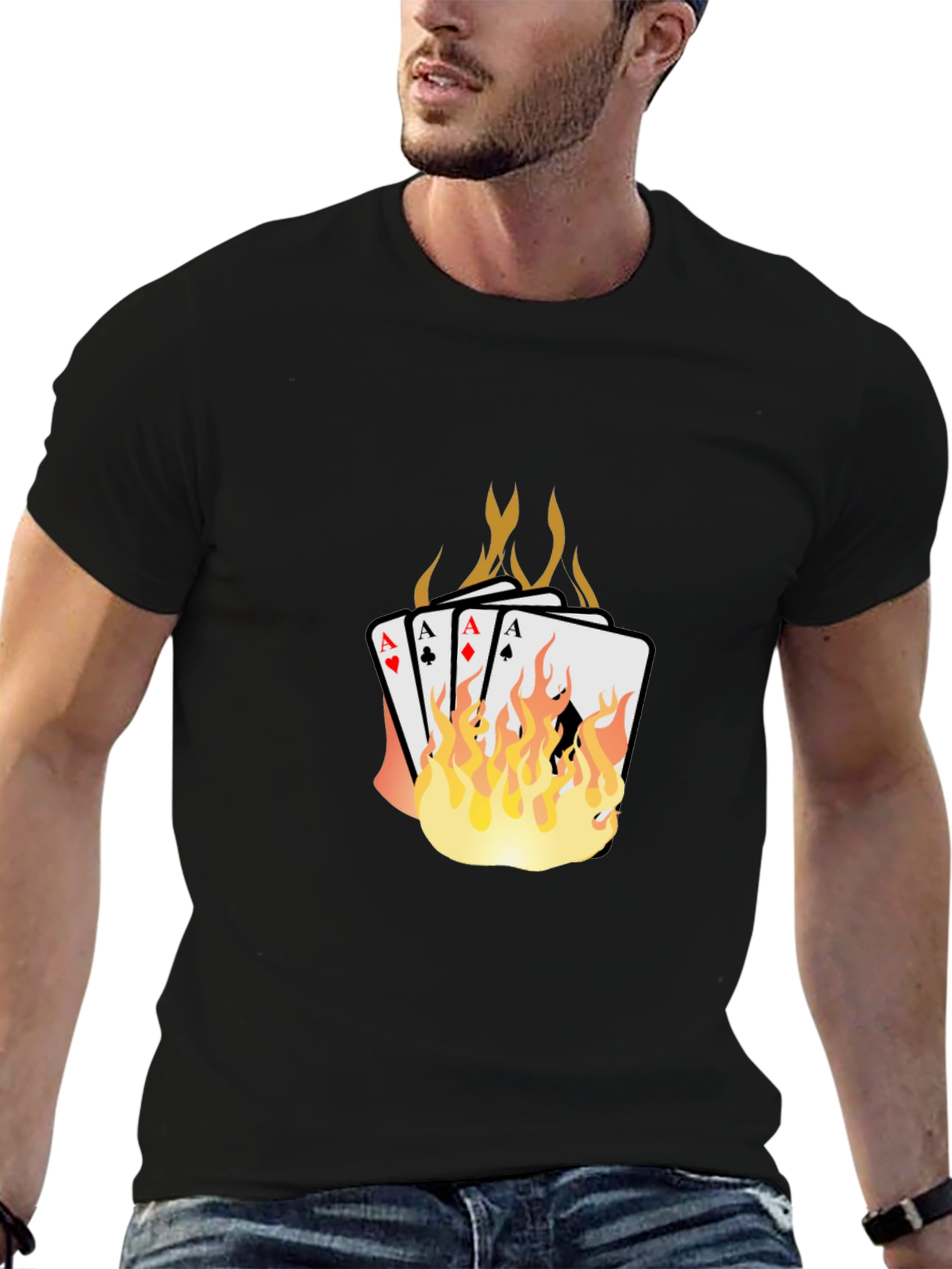 Flaming Aces Graphic T-Shirt