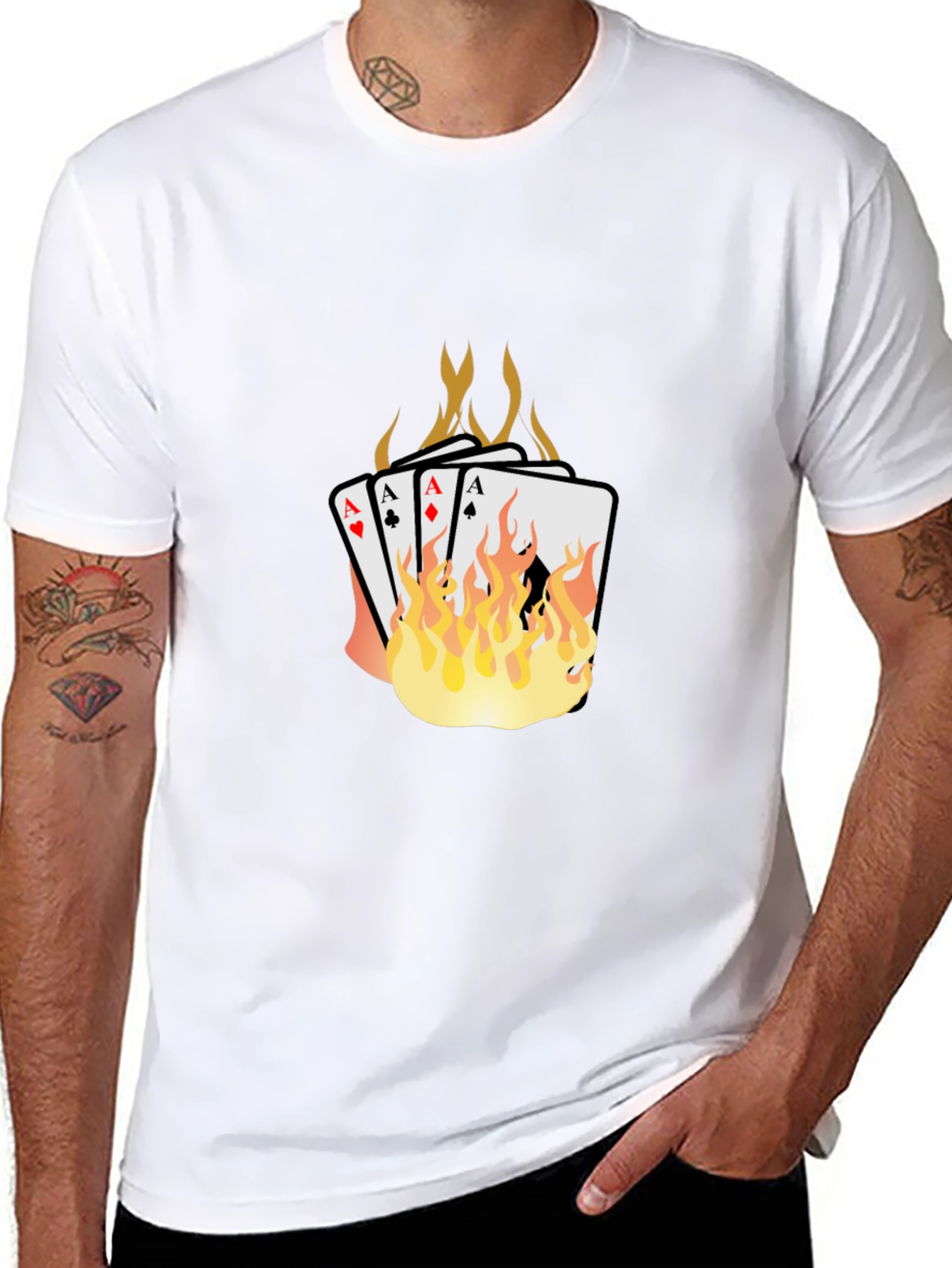 Flaming Aces Graphic T-Shirt