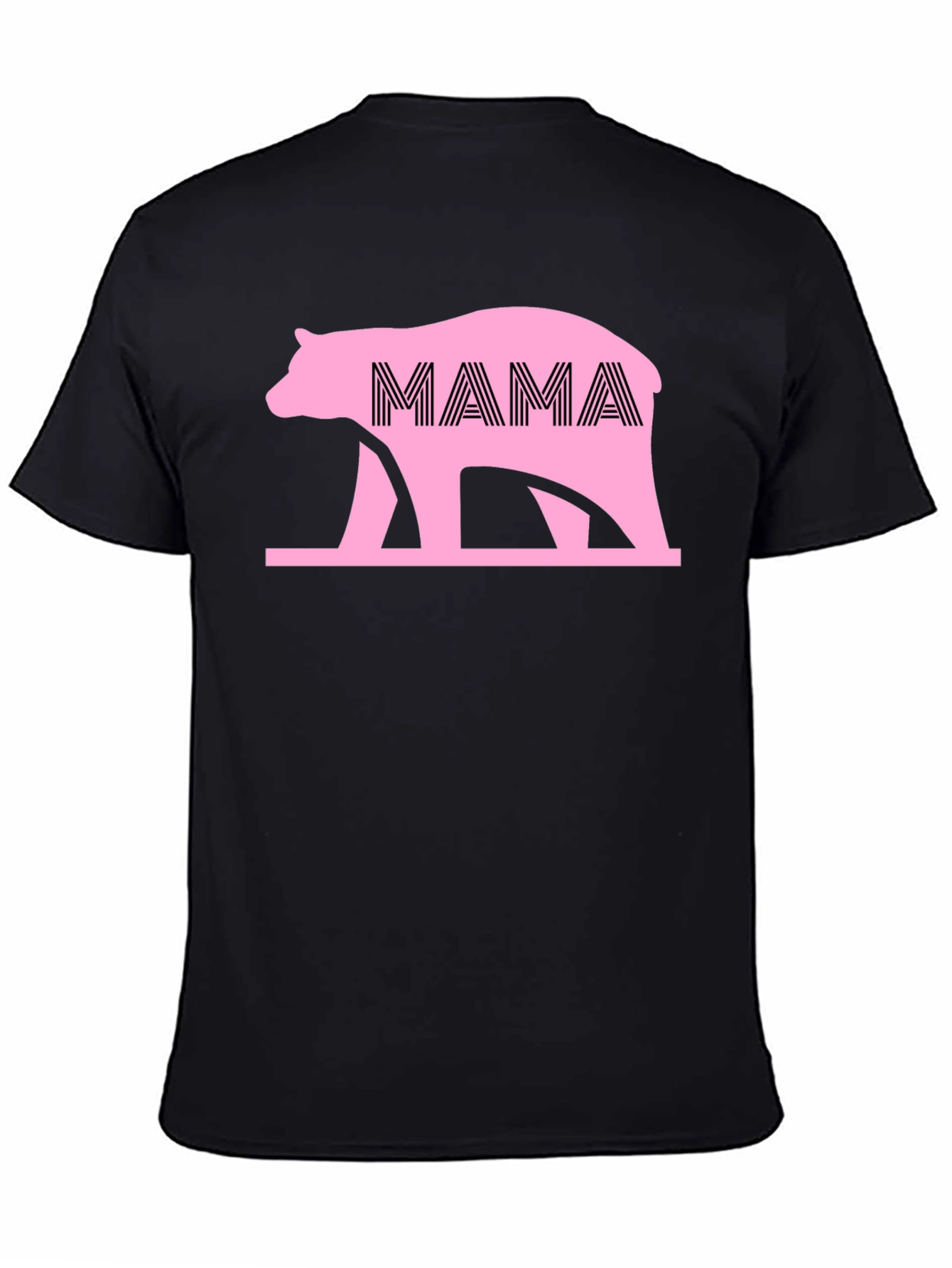 Mama Bear Graphic Tee - Black Cotton Shirt