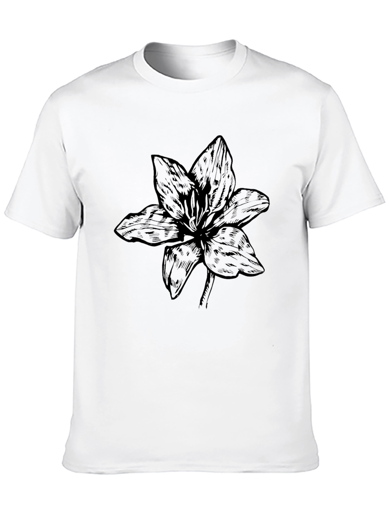 Black Flower Graphic Tee - Stylish Casual Wear