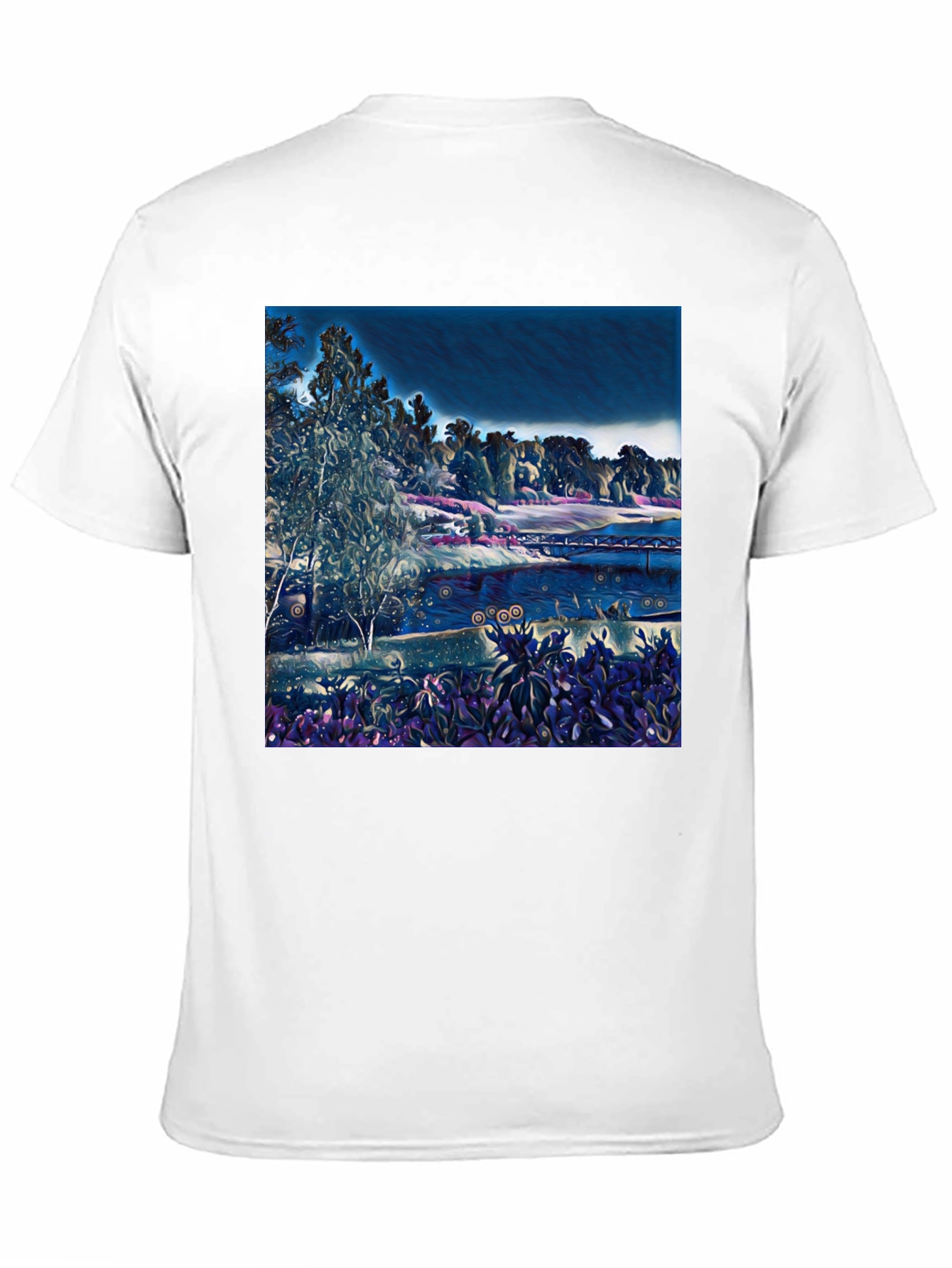 Artistic Landscape Graphic Black T-Shirt