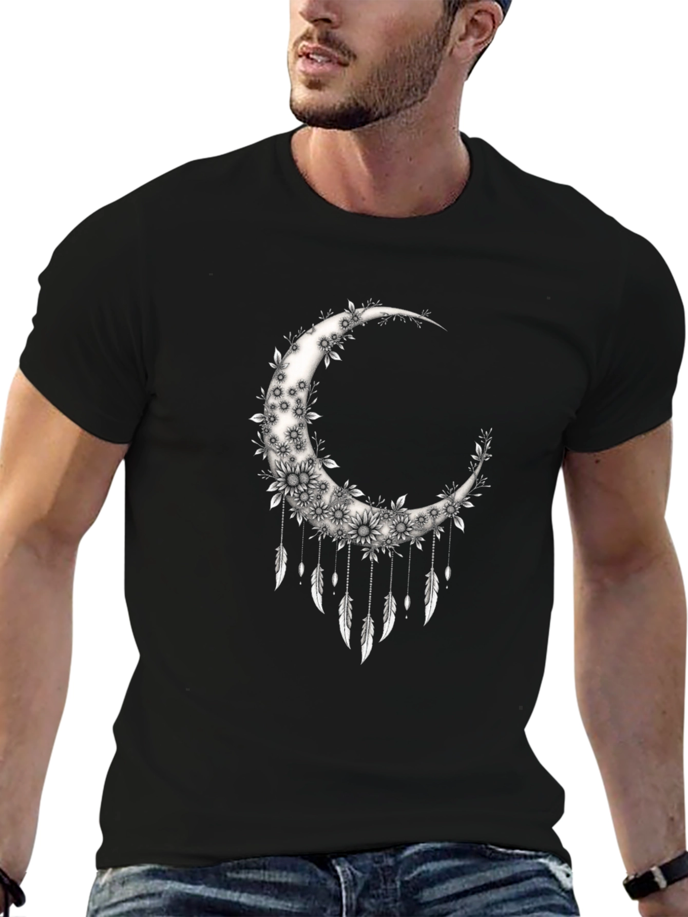 Floral Moon Dreamcatcher Graphic Tee
