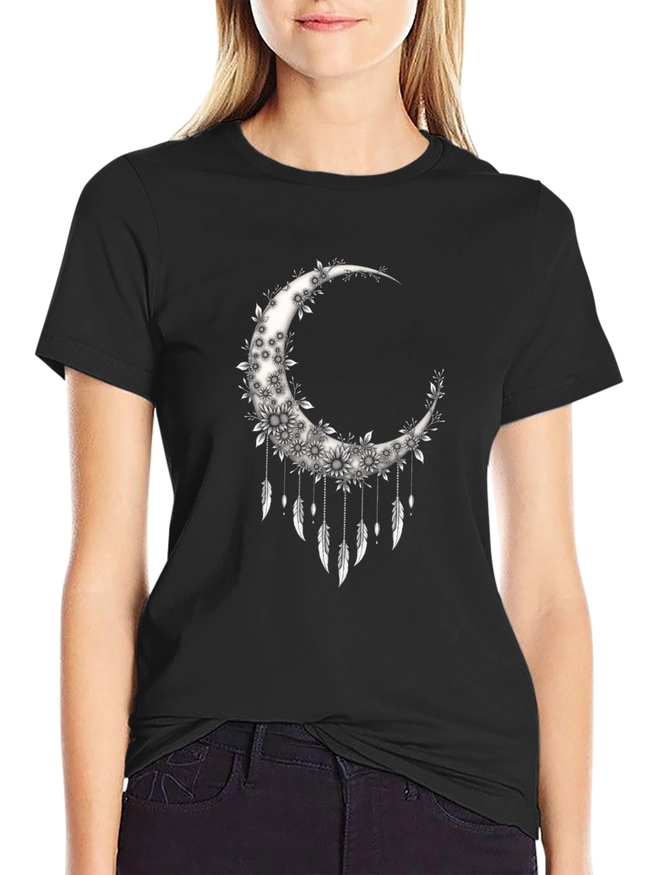 Floral Moon Dreamcatcher Graphic Tee