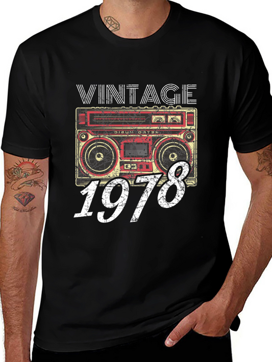 Vintage 1978 Boombox T-Shirt - Retro Music Style