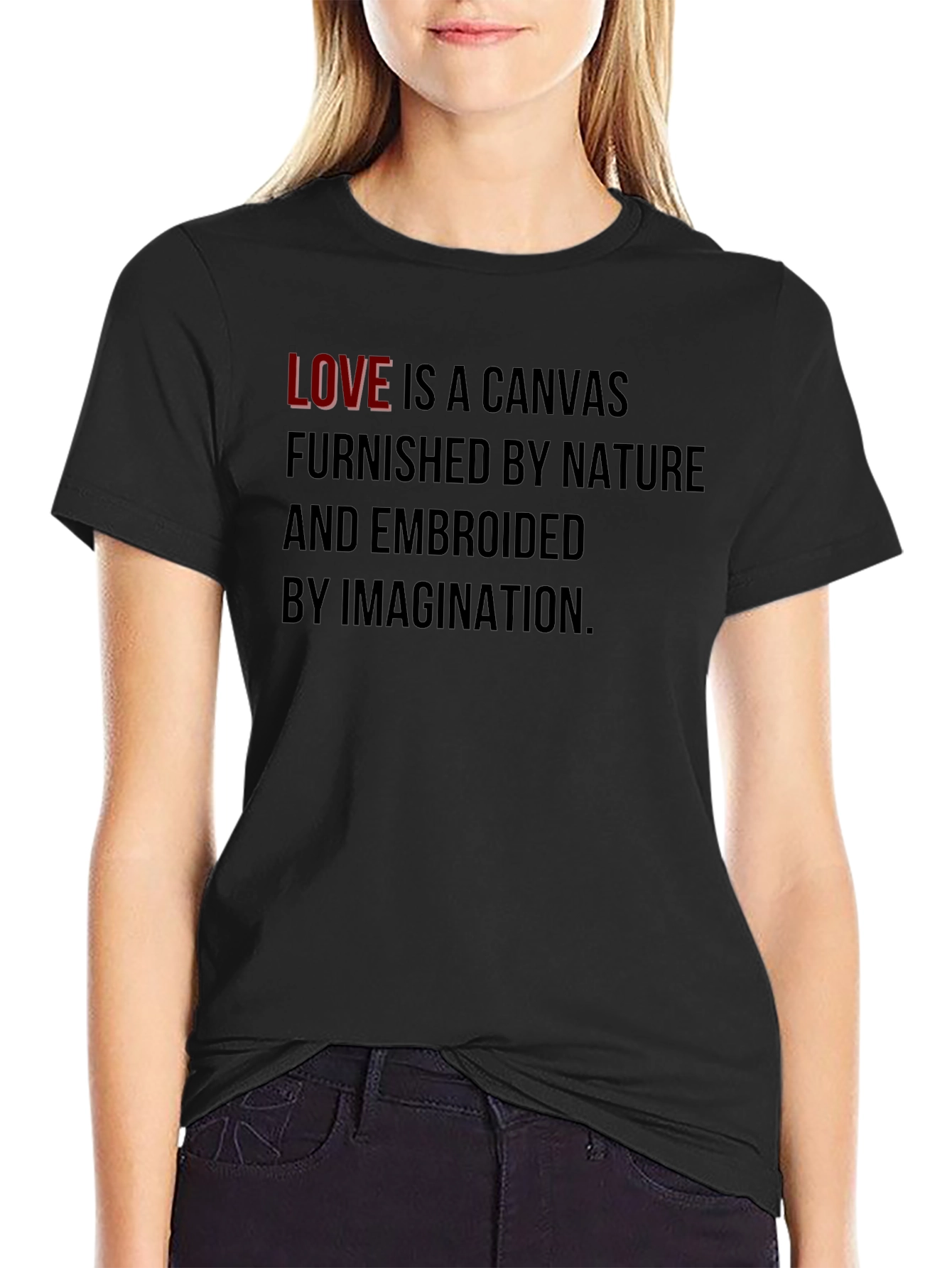 Love Canvas Graphic Tee - Black