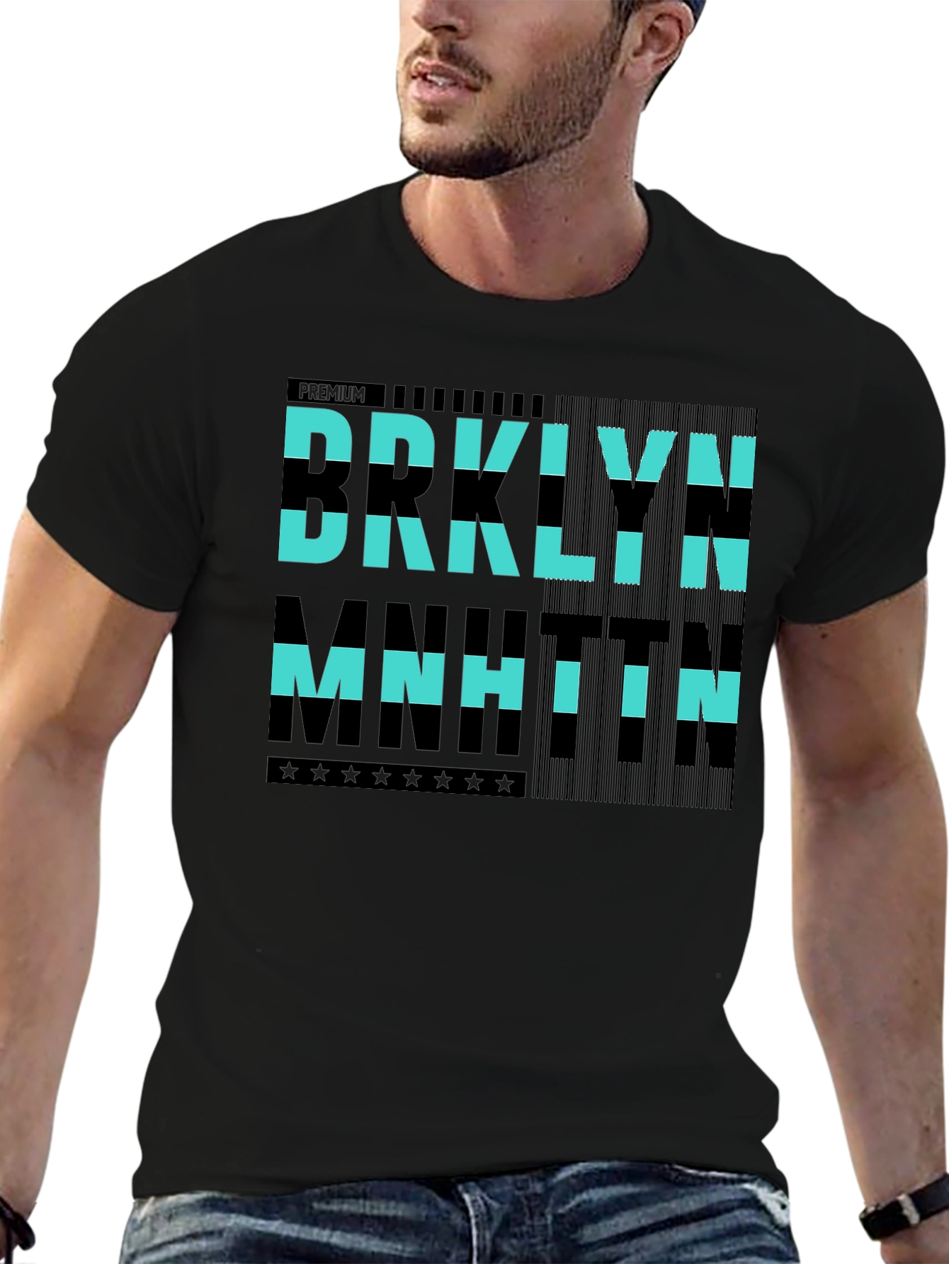 Brooklyn Manhattan Graphic Tee - Premium Black Cotton Shirt