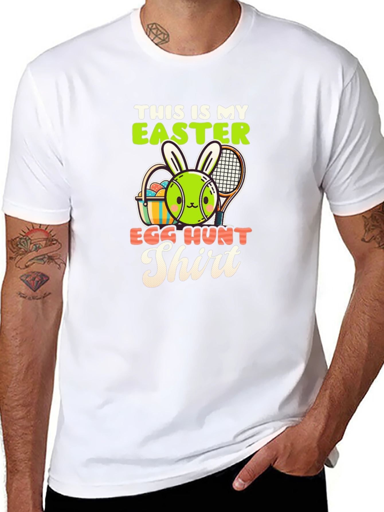 Easter Egg Hunt Shirt - Tennis Bunny