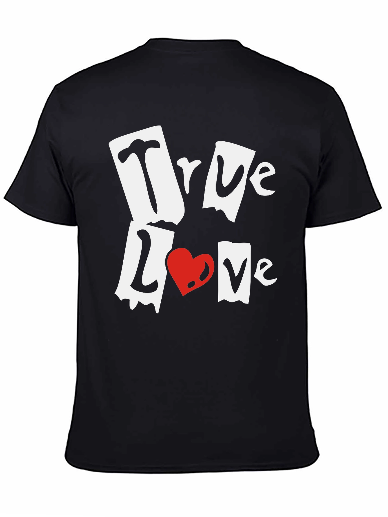 True Love Graphic Print Black T-Shirt