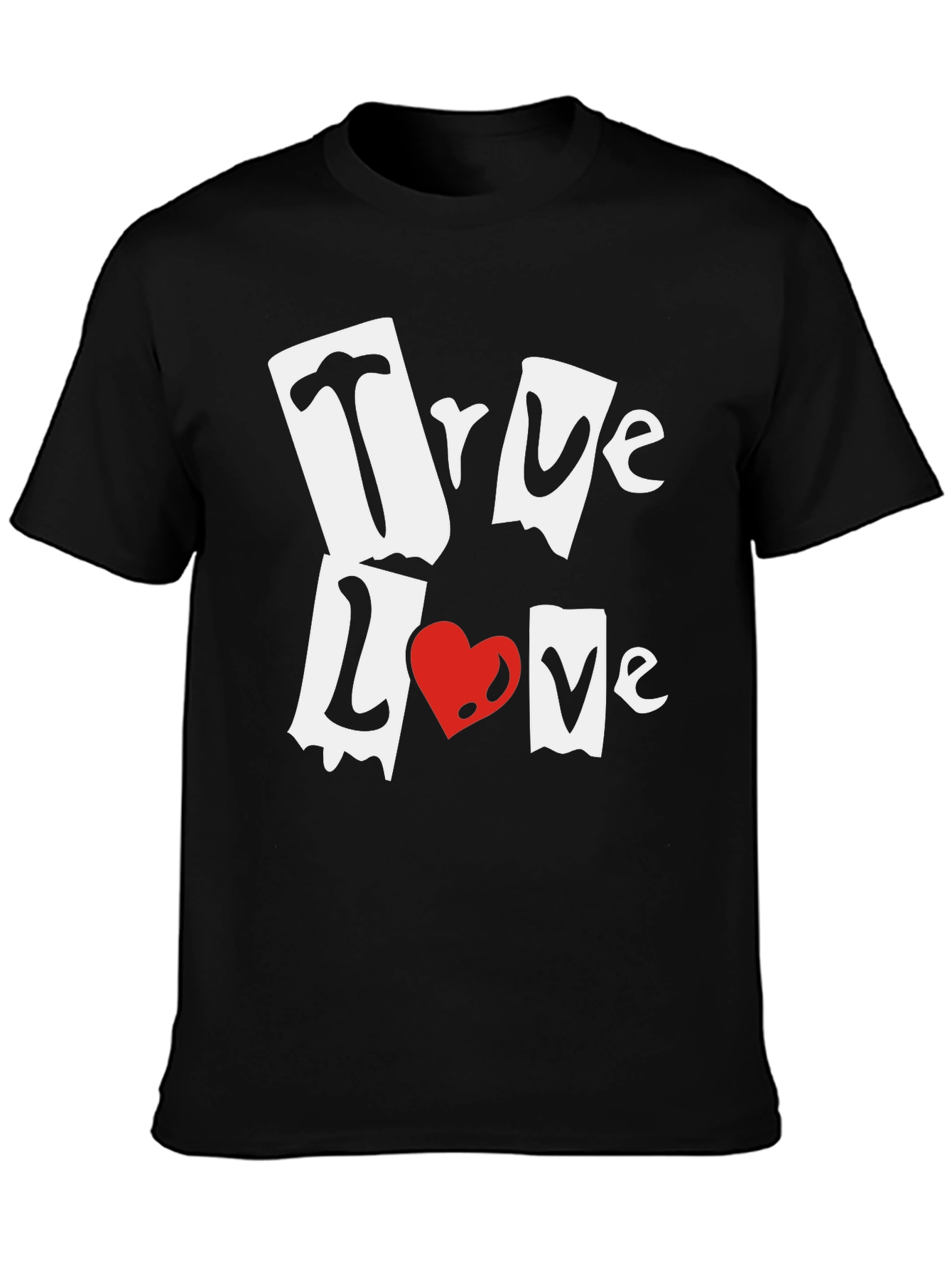 True Love Graphic Print Black T-Shirt