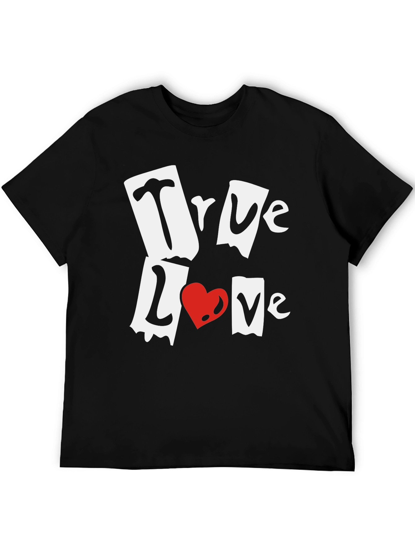 True Love Graphic Print Black T-Shirt