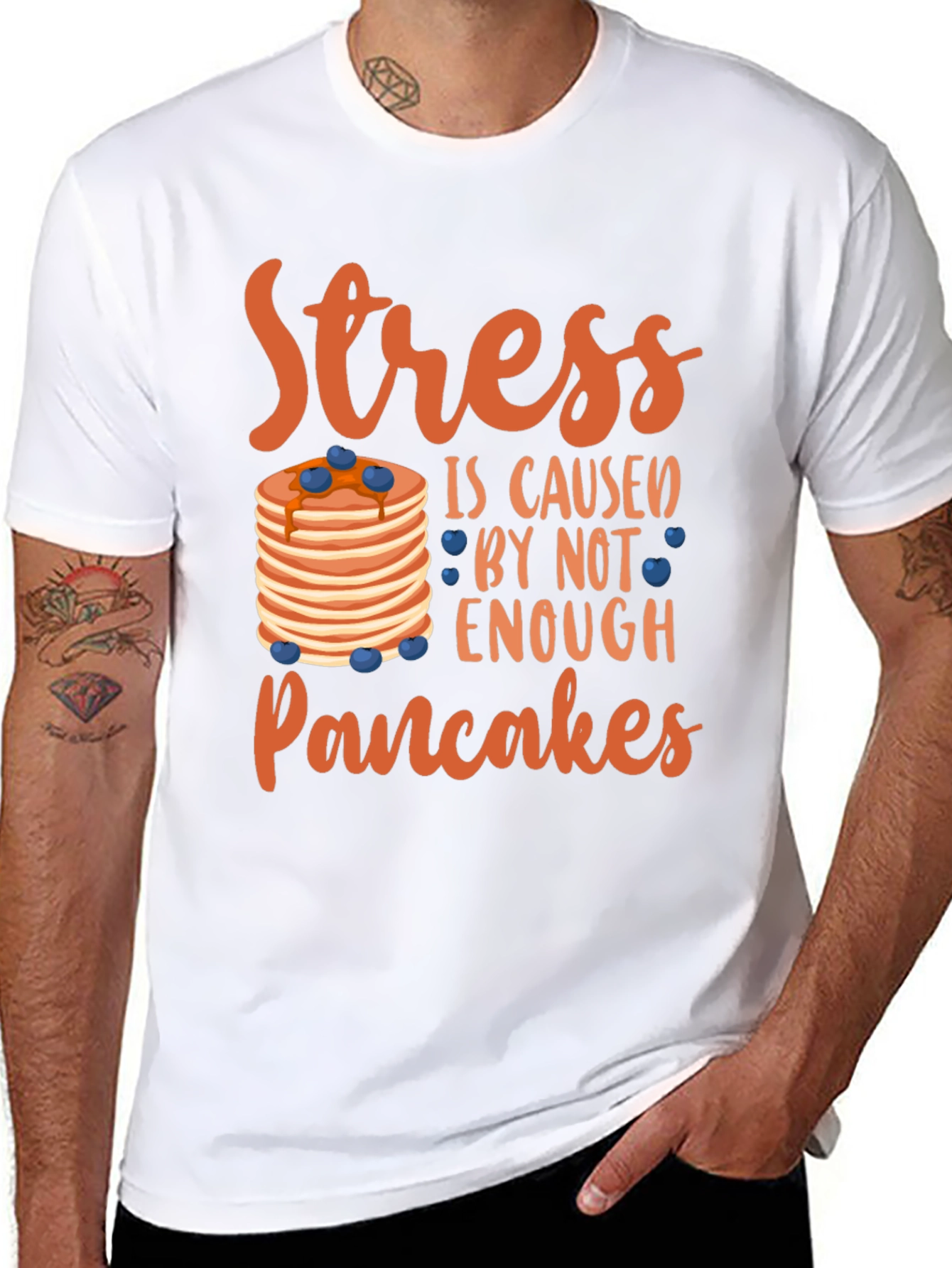 Stress Pancakes T-Shirt - Funny Foodie Tee