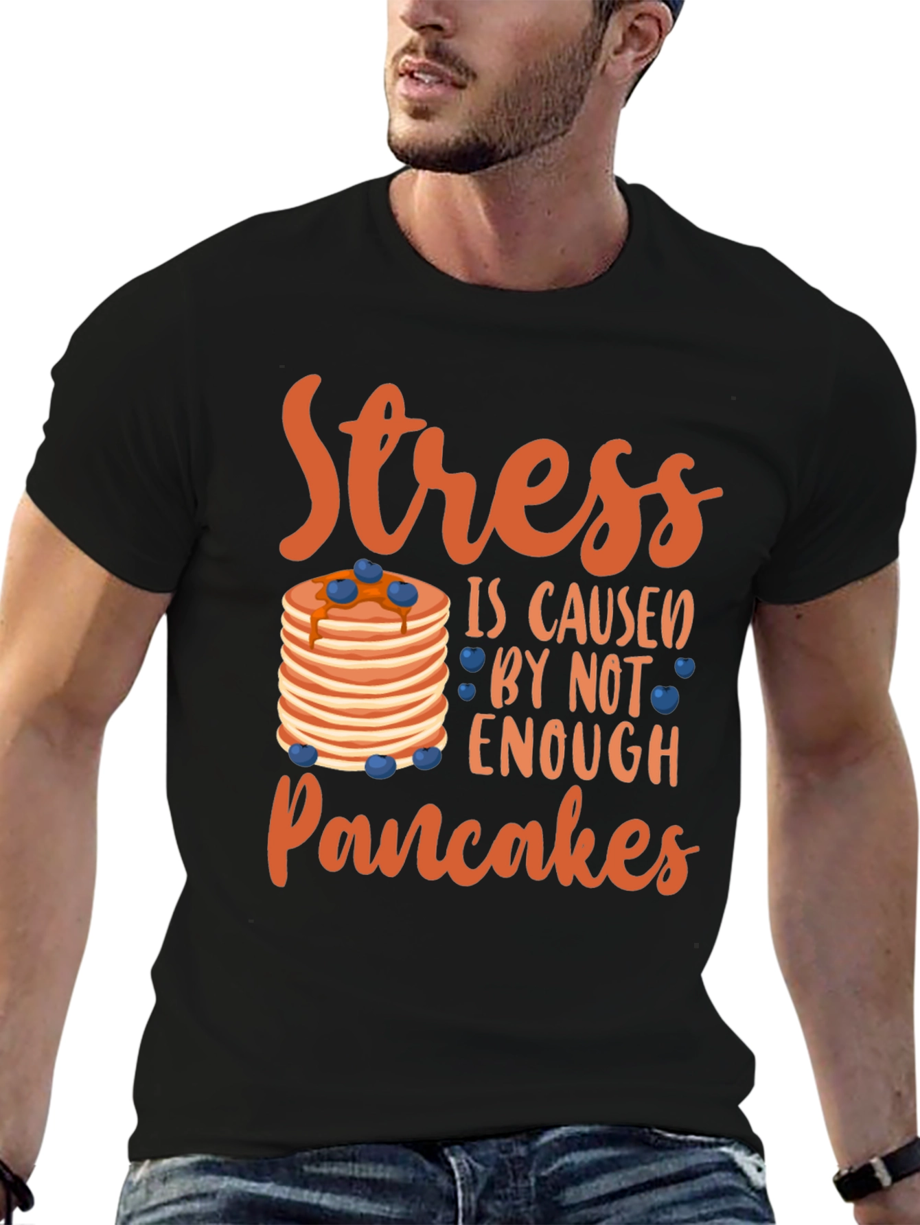 Stress Pancakes T-Shirt - Funny Foodie Tee