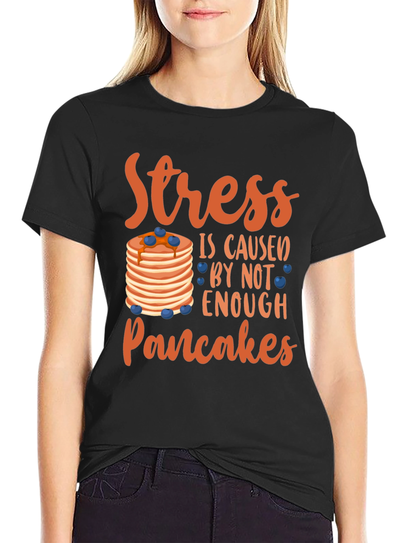 Stress Pancakes T-Shirt - Funny Foodie Tee
