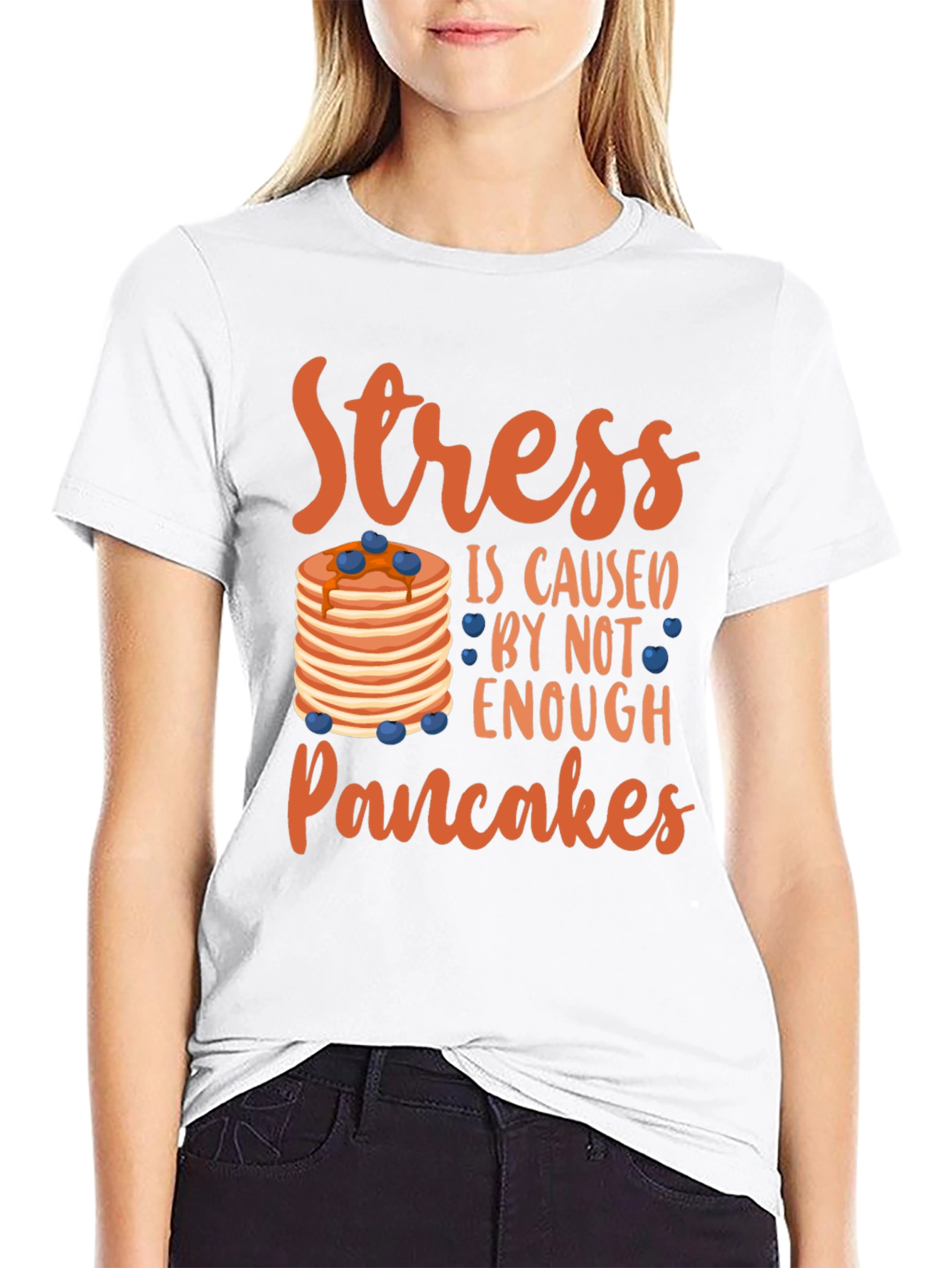 Stress Pancakes T-Shirt - Funny Foodie Tee
